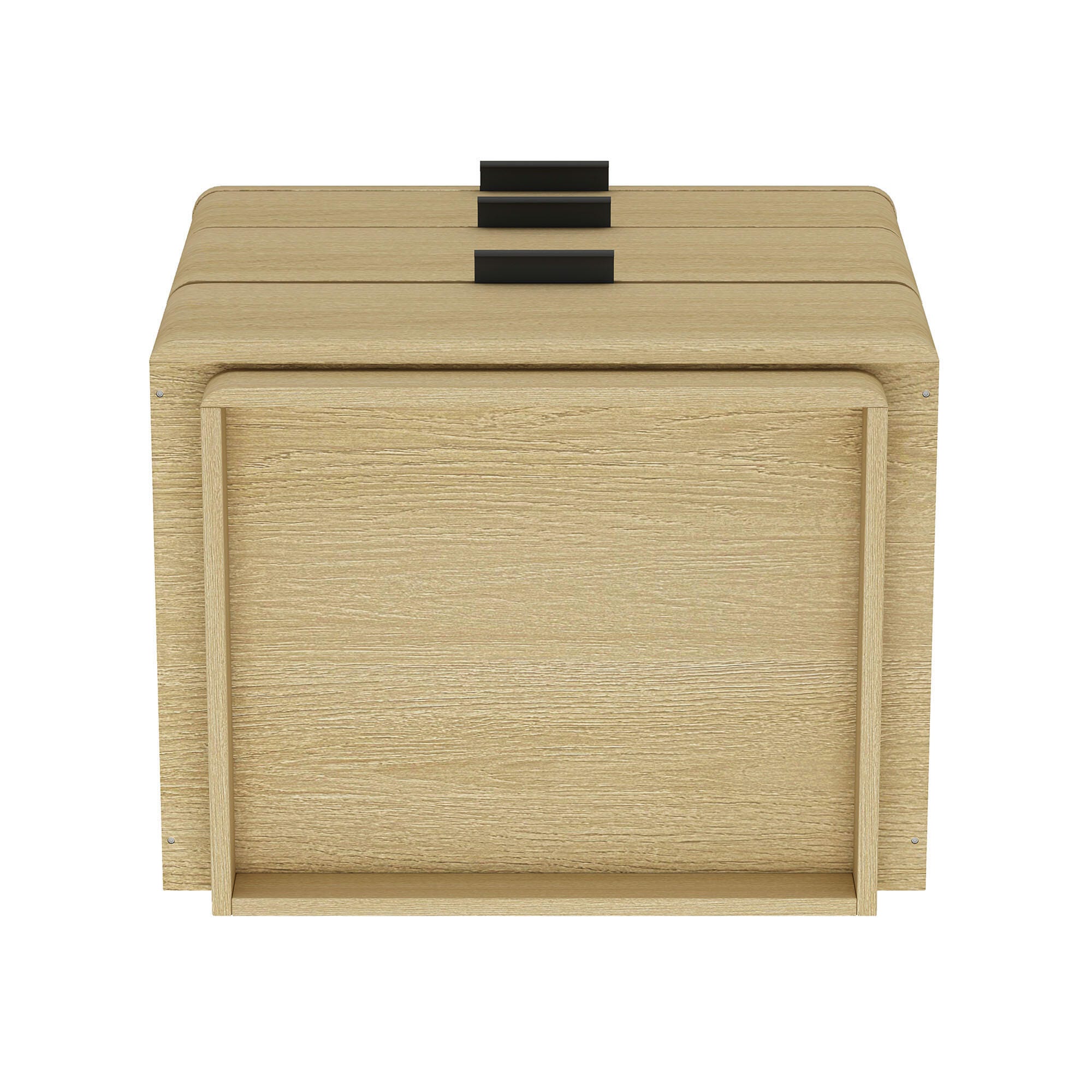 Manhattan Comfort Payton 26" 3 Drawers Nightstand, Natural/Black, large