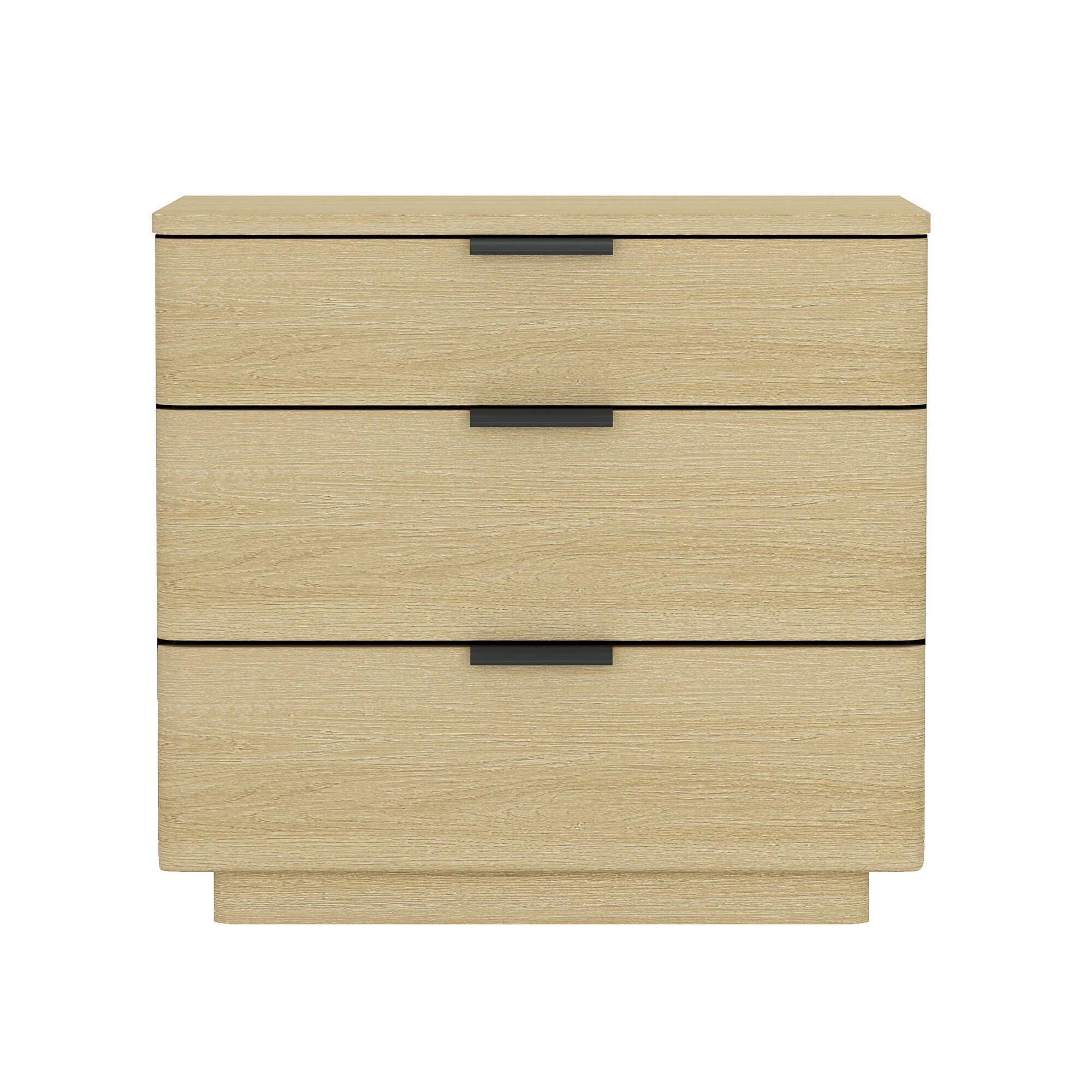Manhattan Comfort Payton 26" 3 Drawers Nightstand, Natural/Black, large