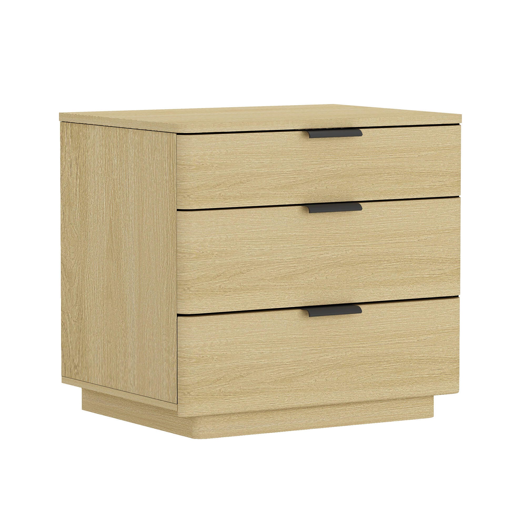 Manhattan Comfort Payton 26" 3 Drawers Nightstand, Natural/Black, large