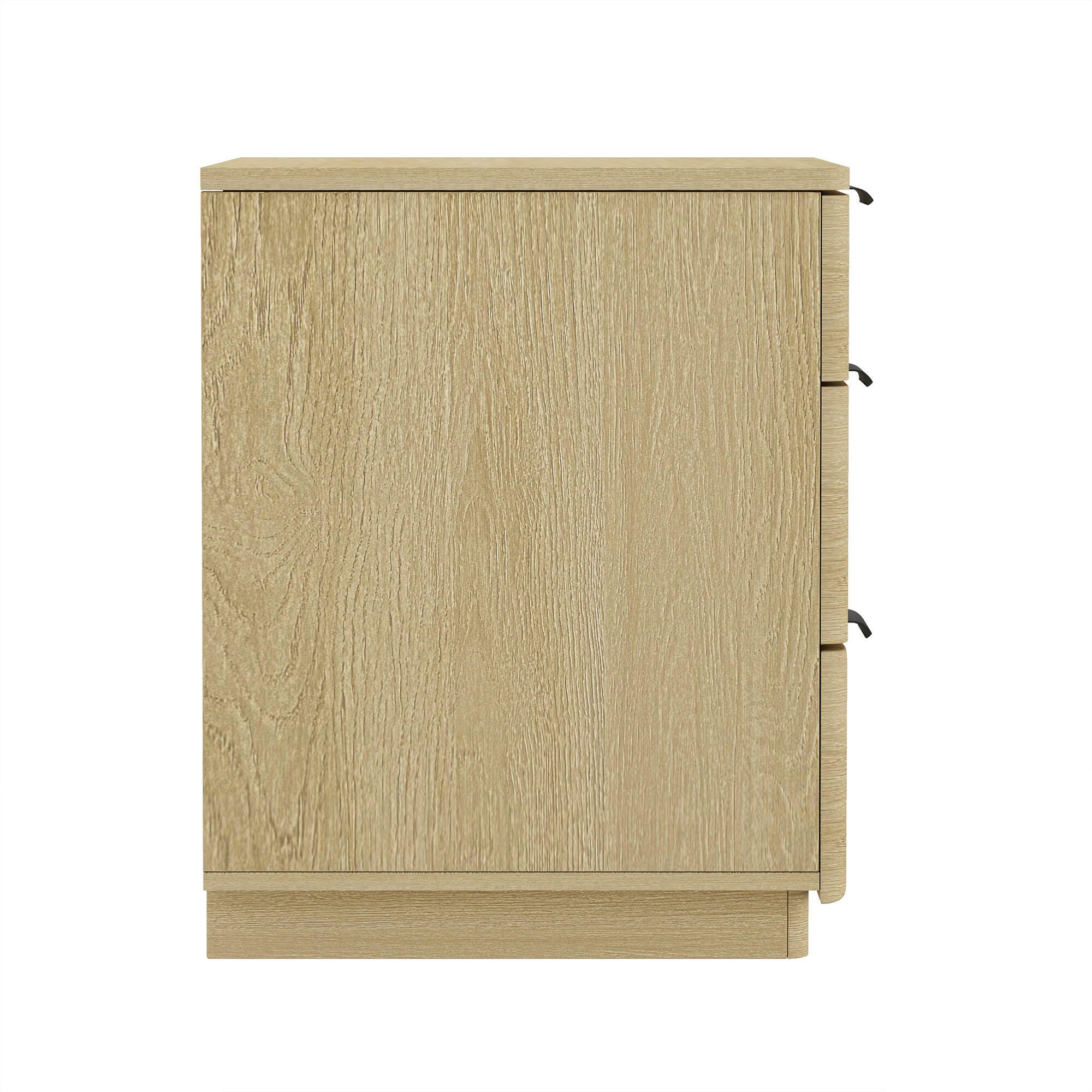 Manhattan Comfort Payton 26" 3 Drawers Nightstand, Natural/Black, large