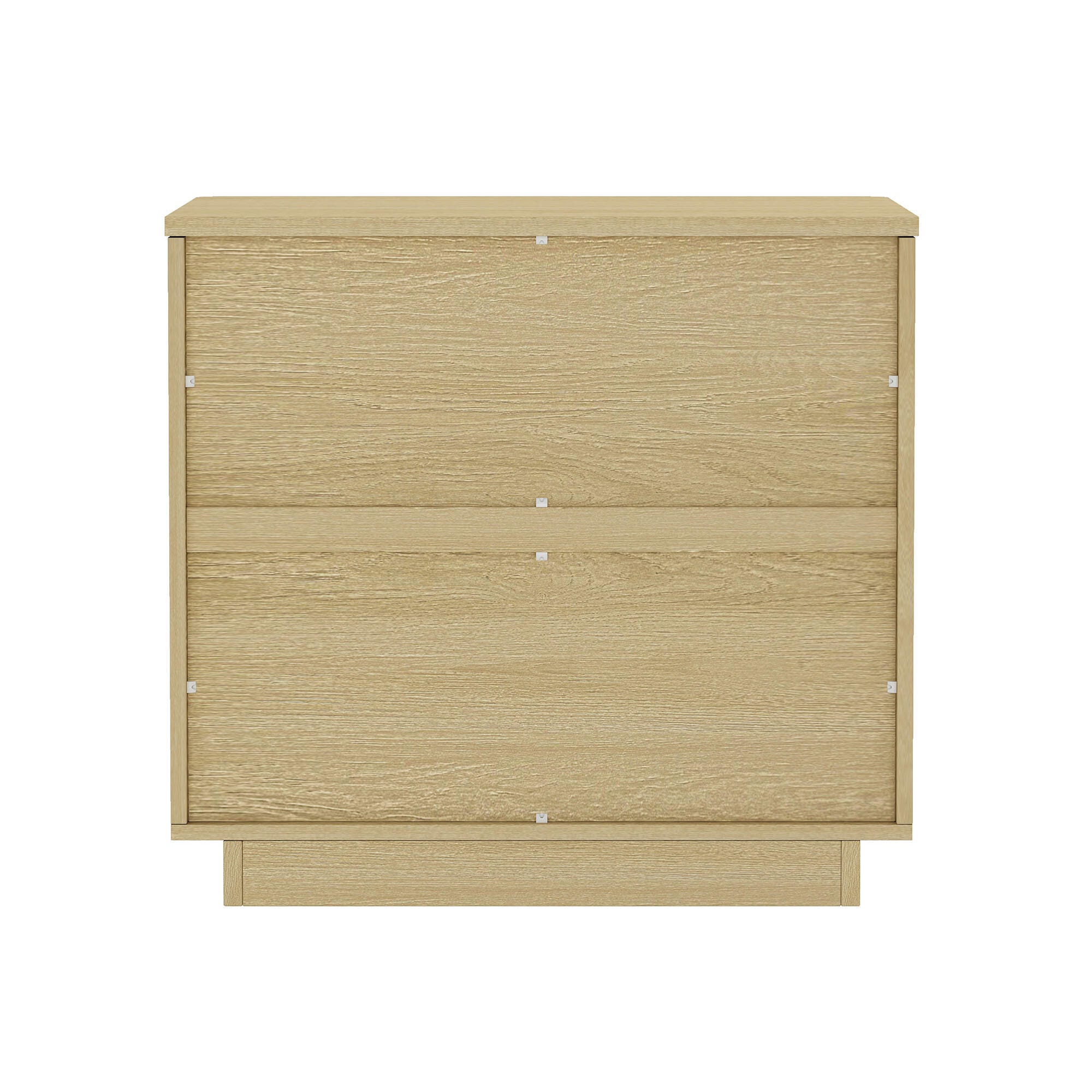 Manhattan Comfort Payton 26" 3 Drawers Nightstand, Natural/Black, large