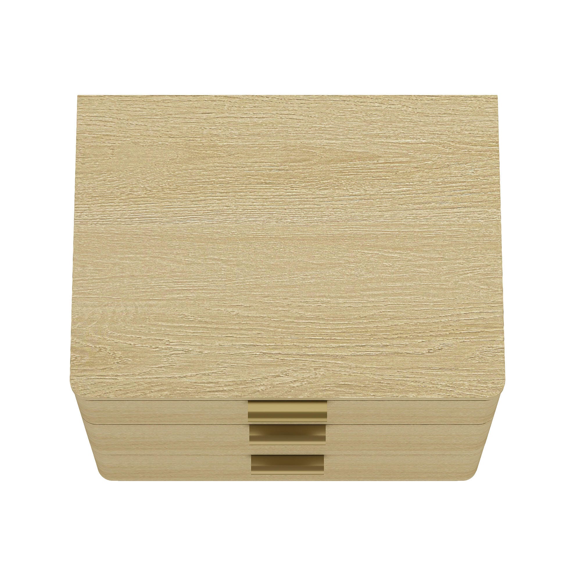 Manhattan Comfort Payton 26" 3 Drawers Nightstand, Natural/Gold, large