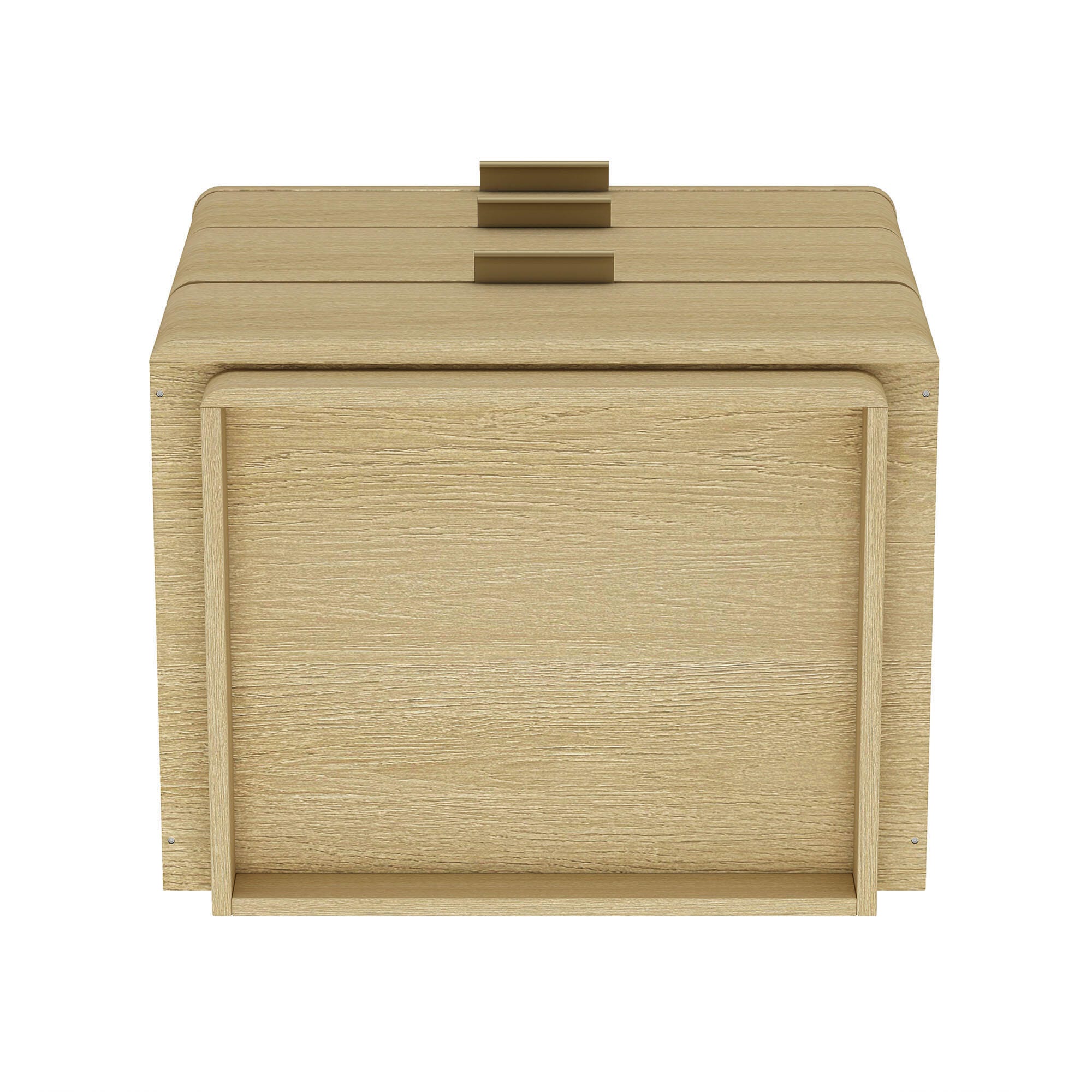 Manhattan Comfort Payton 26" 3 Drawers Nightstand, Natural/Gold, large