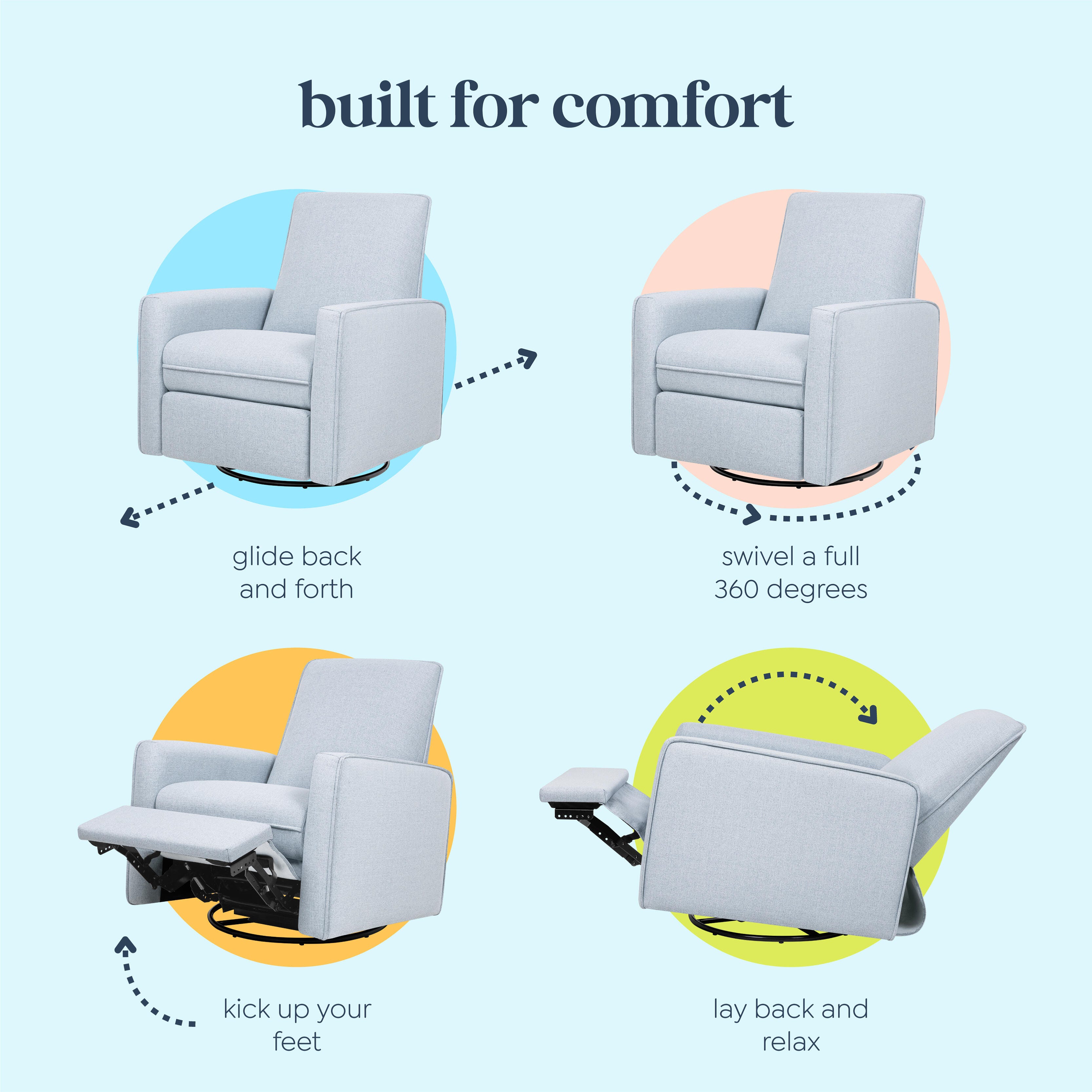 daVinci Penny Swivel Glider Manual Recliner, , large