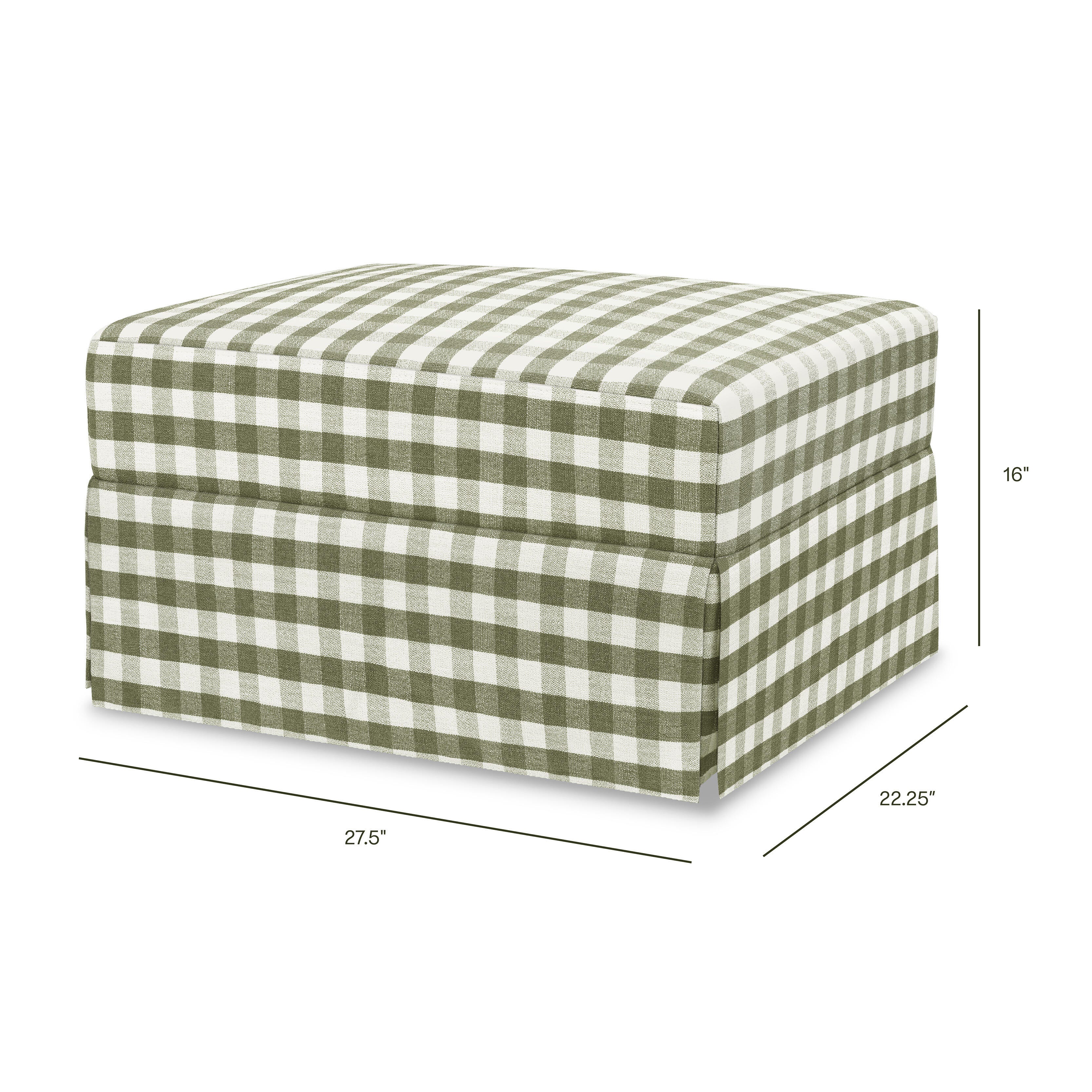 Namesake Crawford Ottoman, Green, large