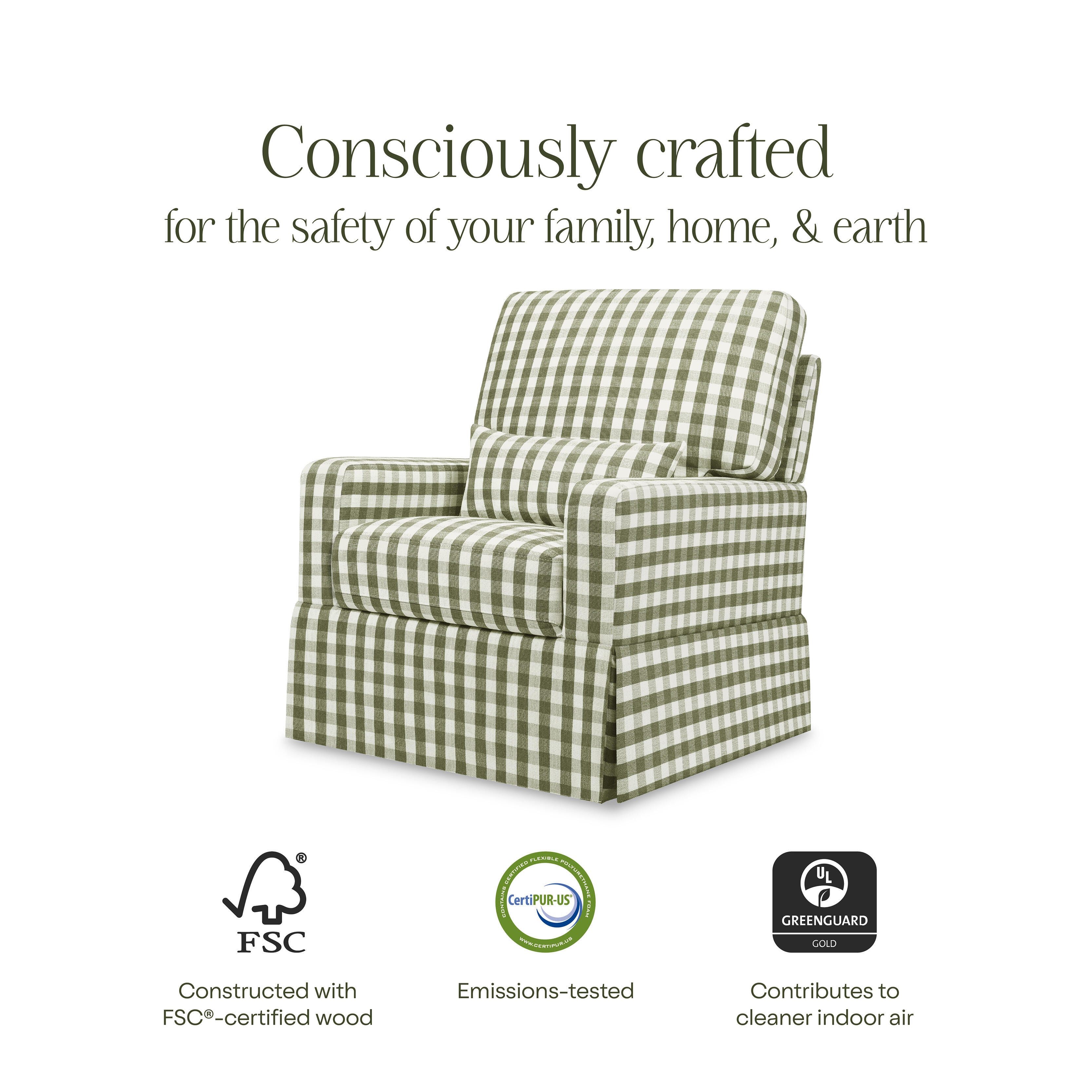 Namesake Crawford Swivel Glider Manual Recliner, Green, large