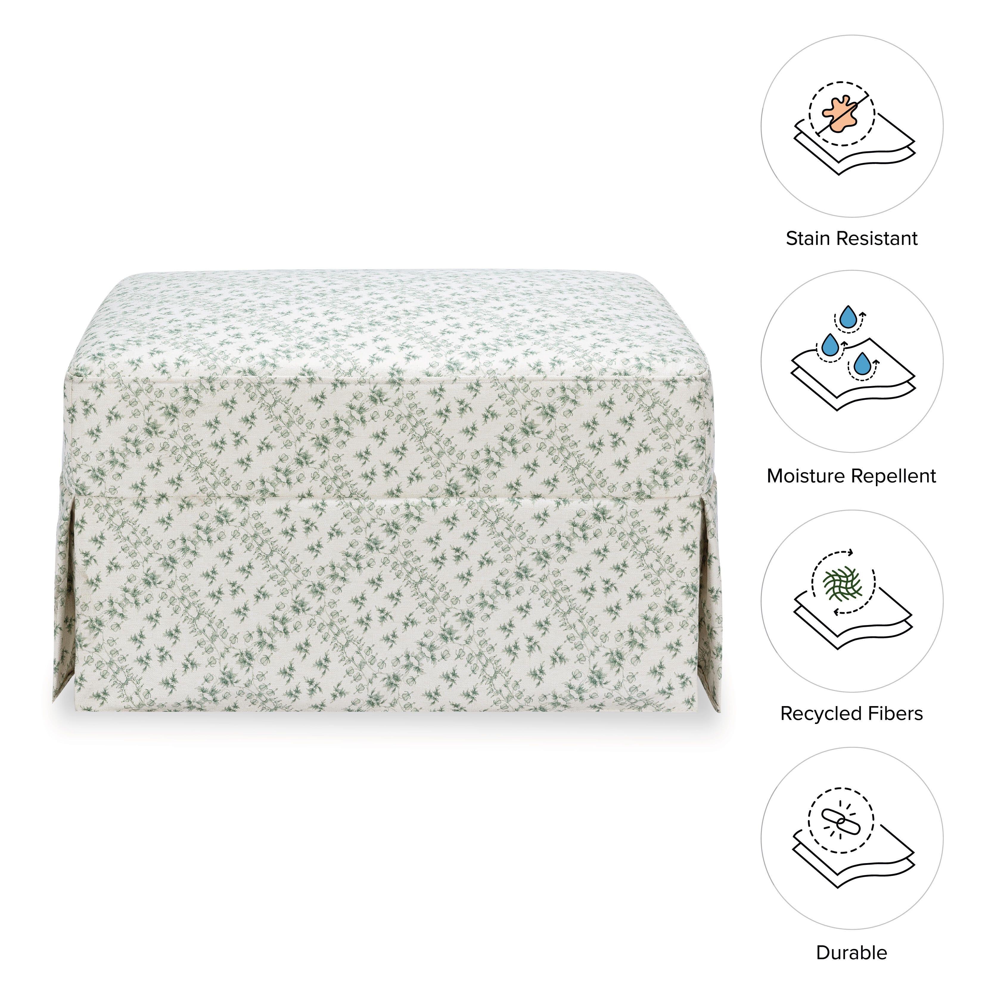 Namesake x Sarah Flint Ottoman, Green, large