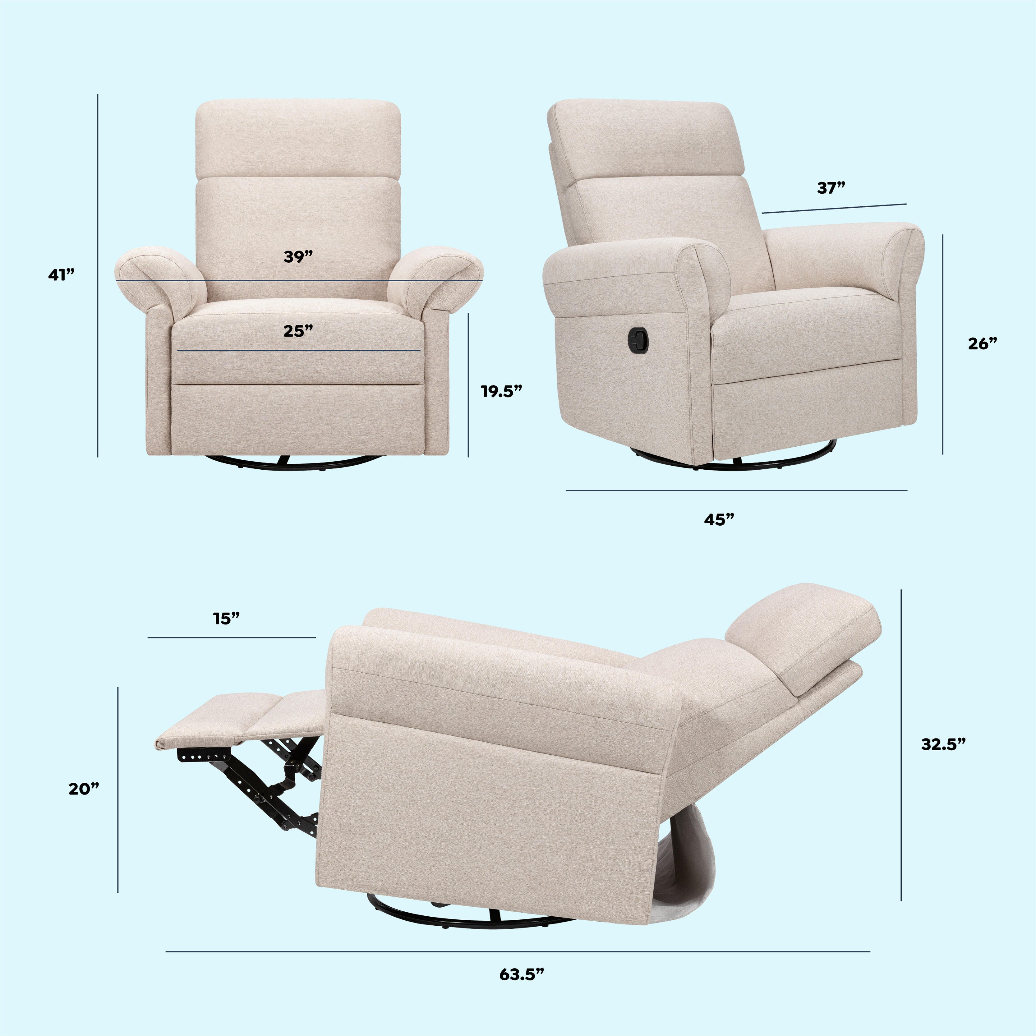 DaVinci Suzy Flex Manual Swivel Glider Recliner | Ashley