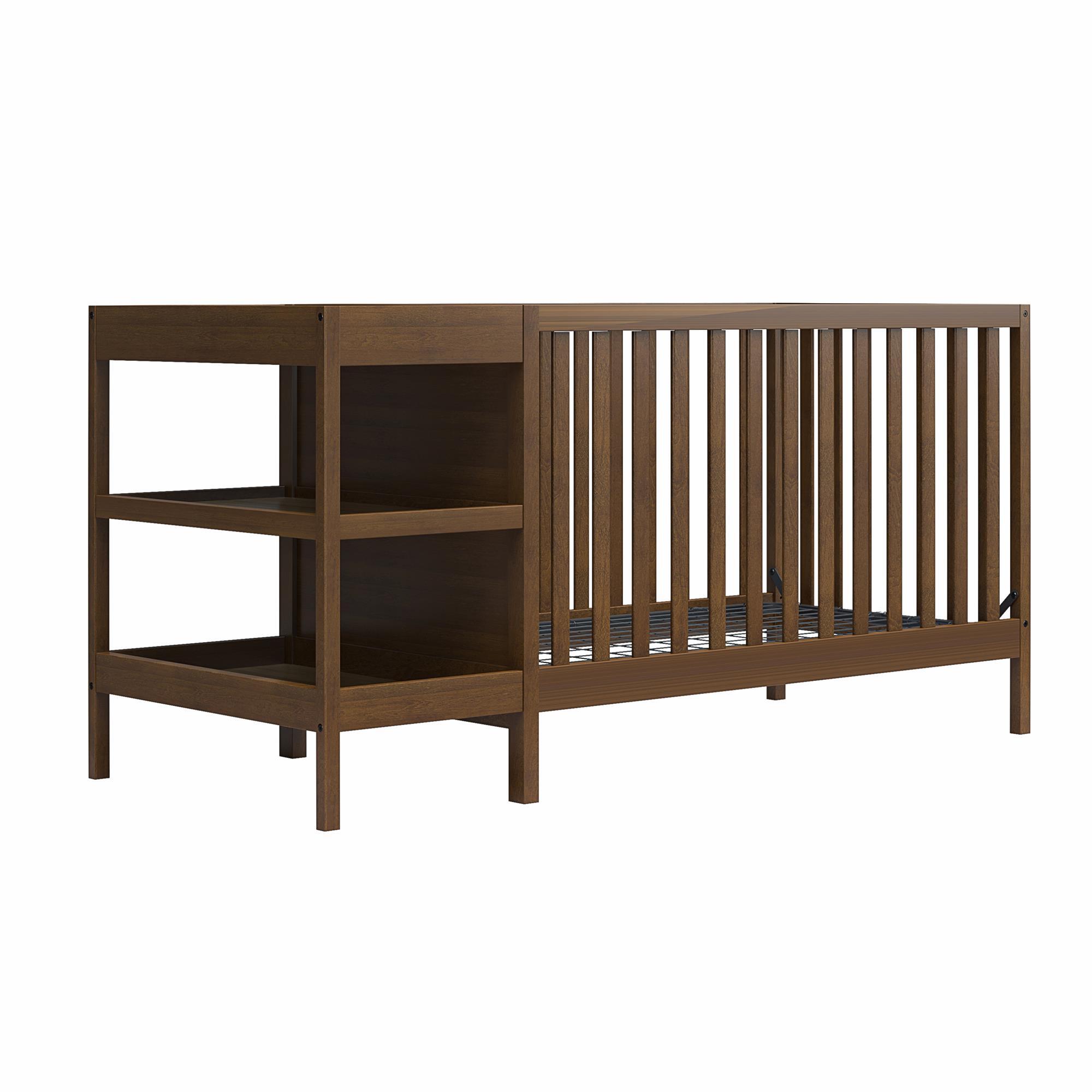 Baby Relax Ema 3-in-1 Convertible Crib and Changer, Walnut, large