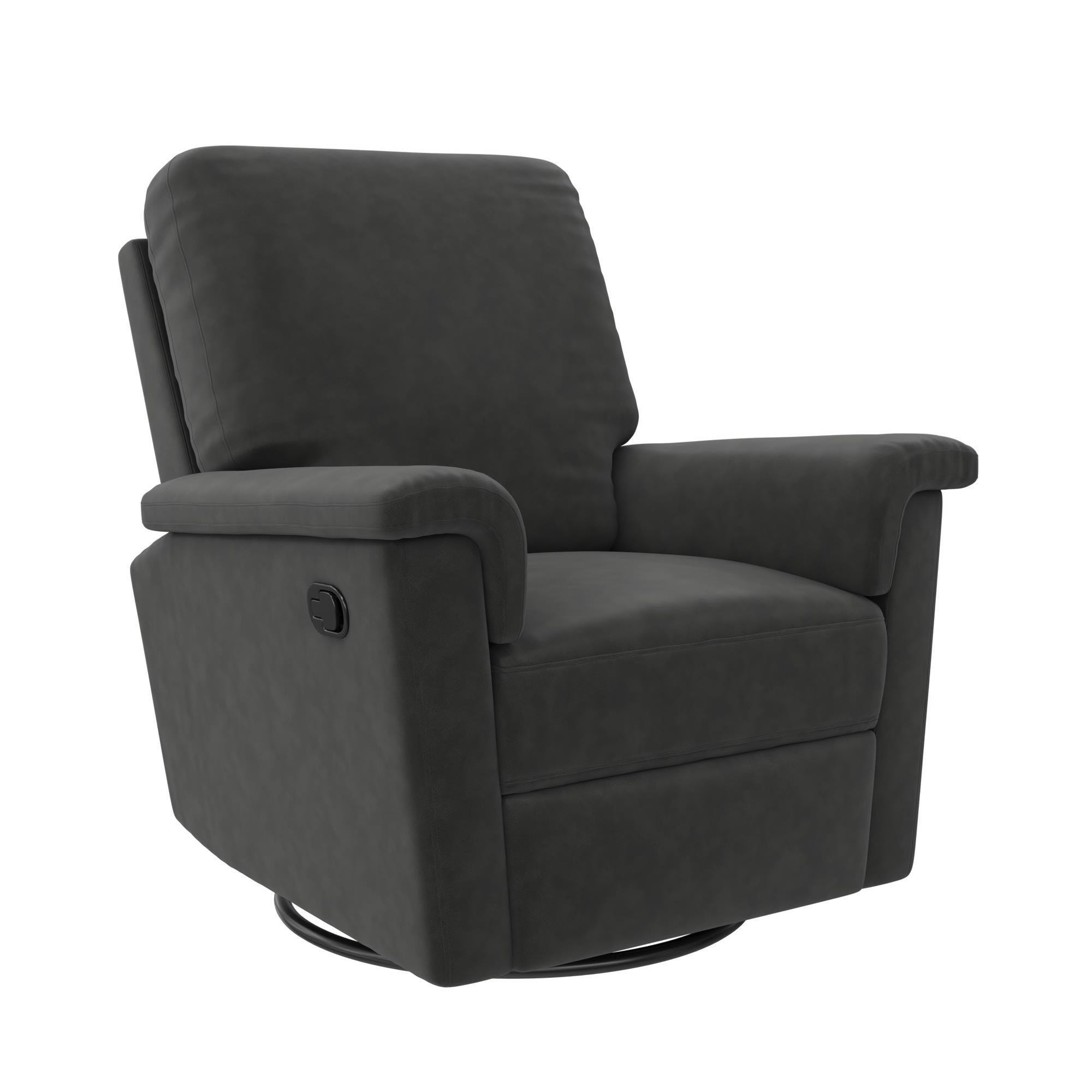 Baby Relax Terrin Swivel Manual Recliner, Black, large