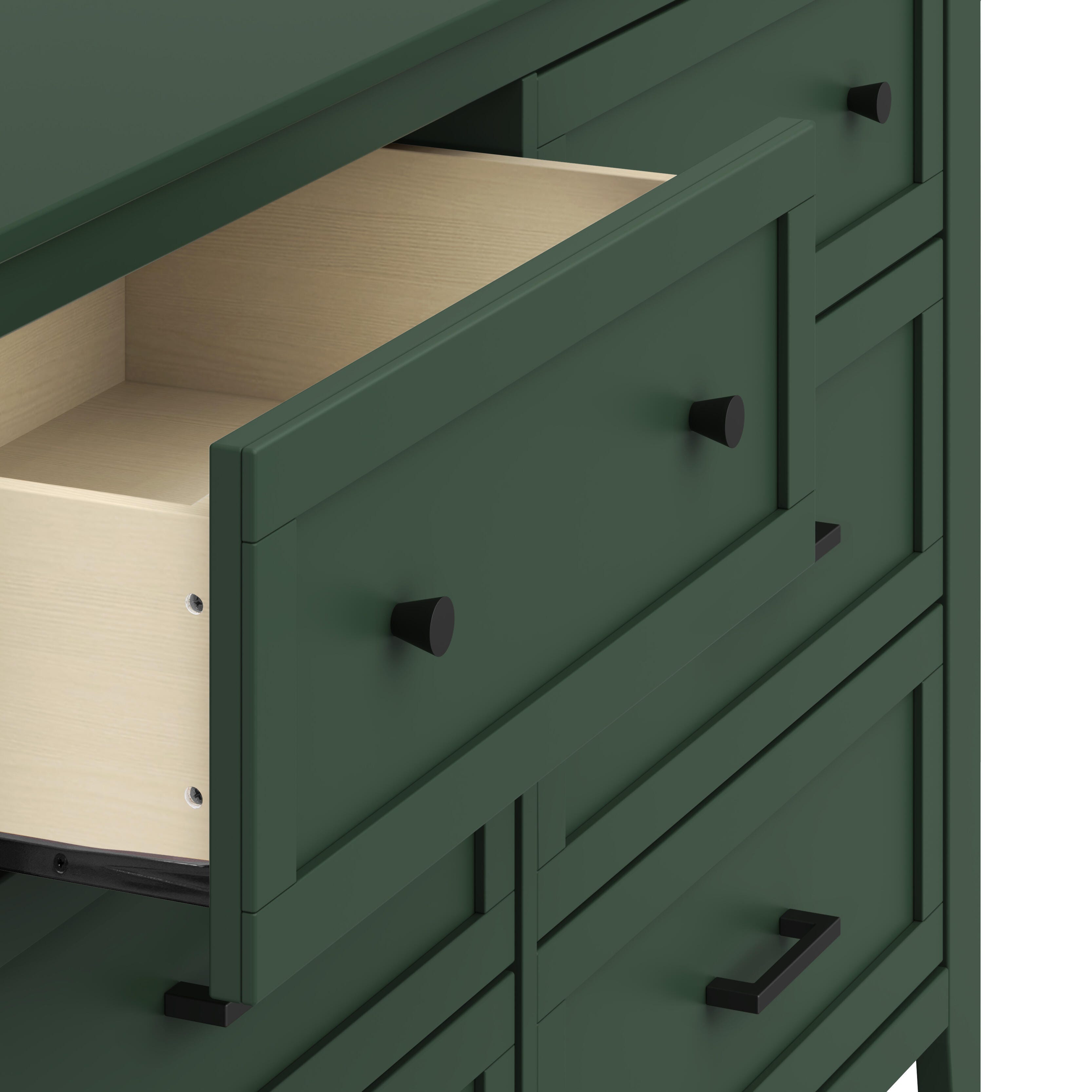 daVinci Beau 18" 6 Drawer Dresser, Forest Green, large
