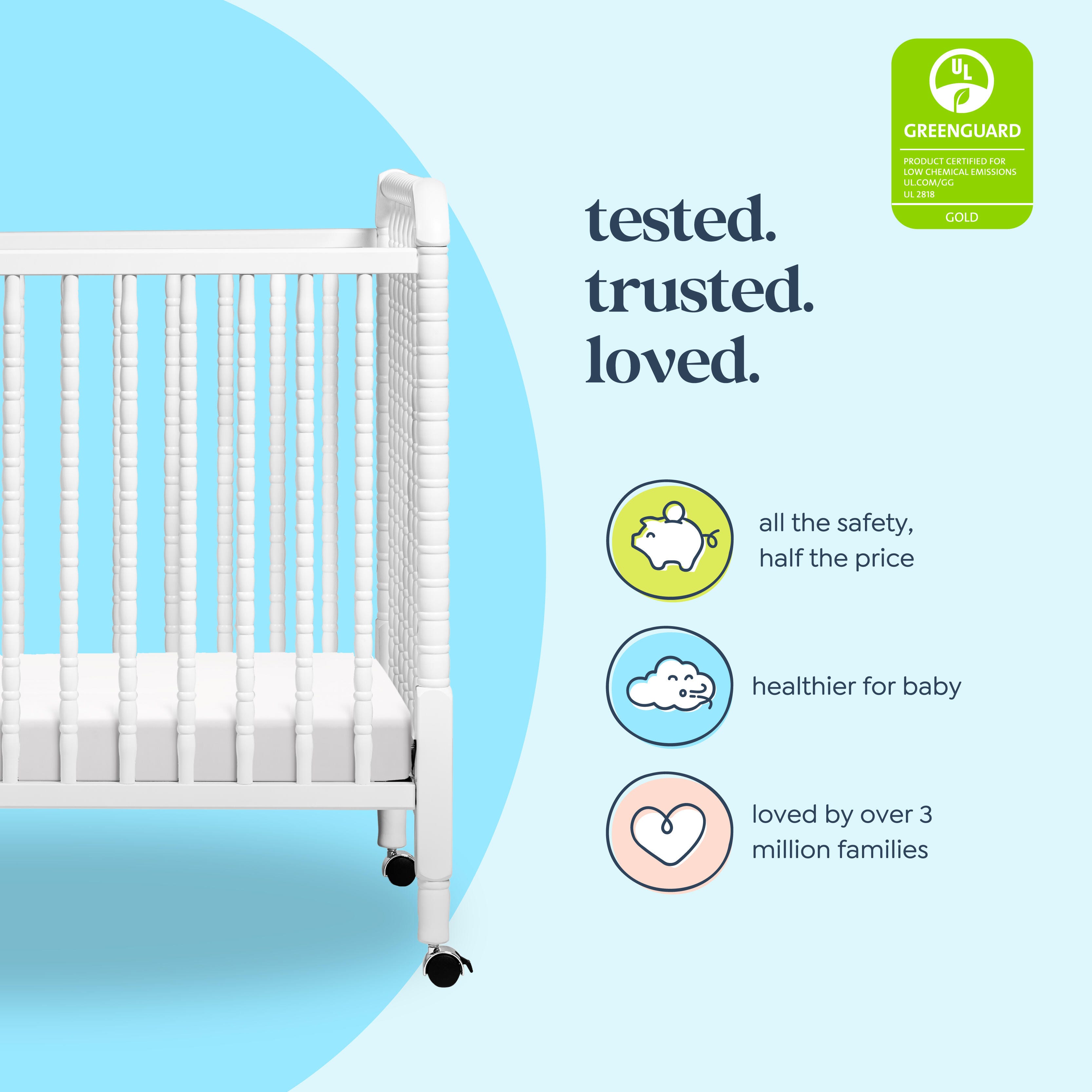 daVinci Jenny Lind 3-in-1 Convertible Crib, White, large
