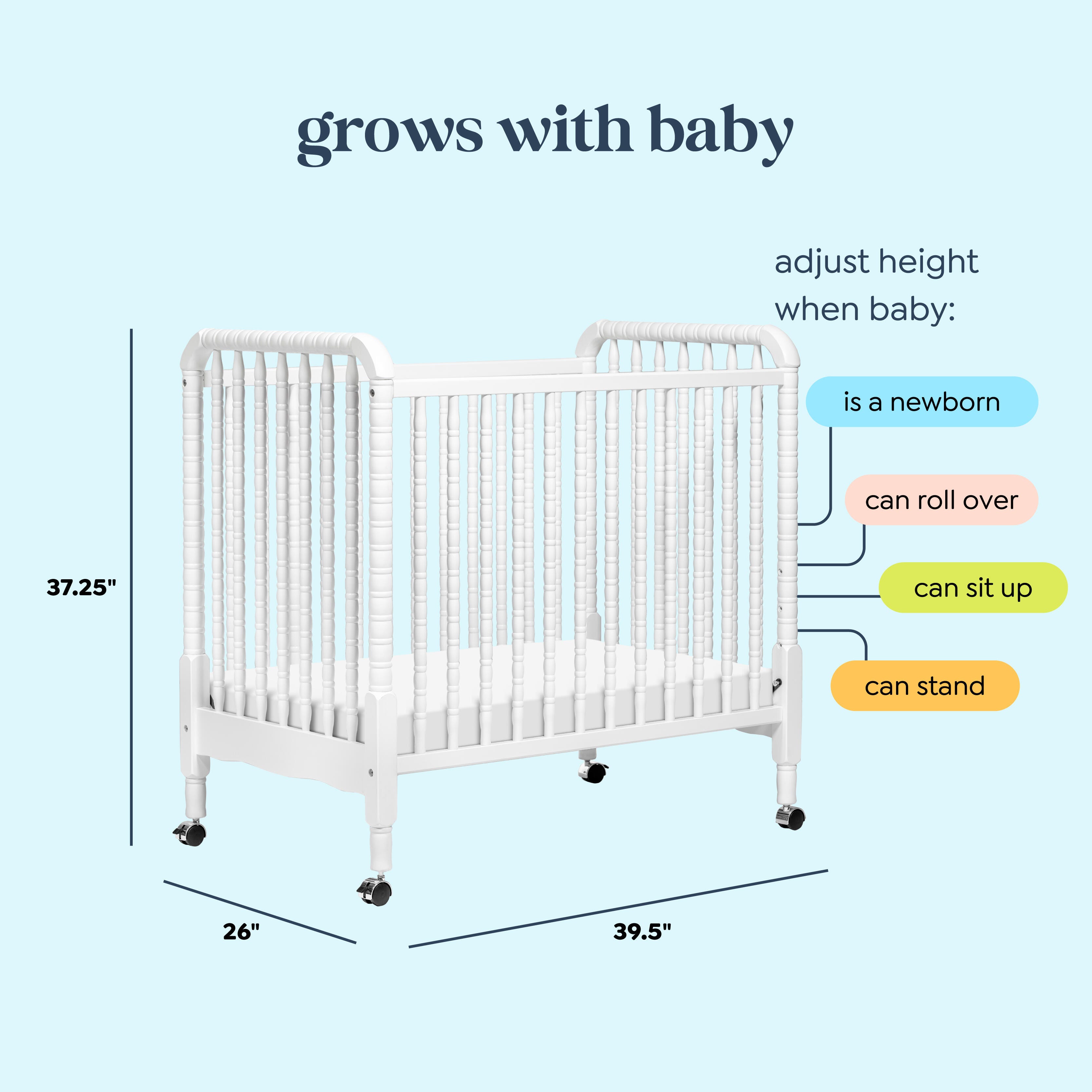 daVinci Jenny Lind 3-in-1 Convertible Crib, White, large