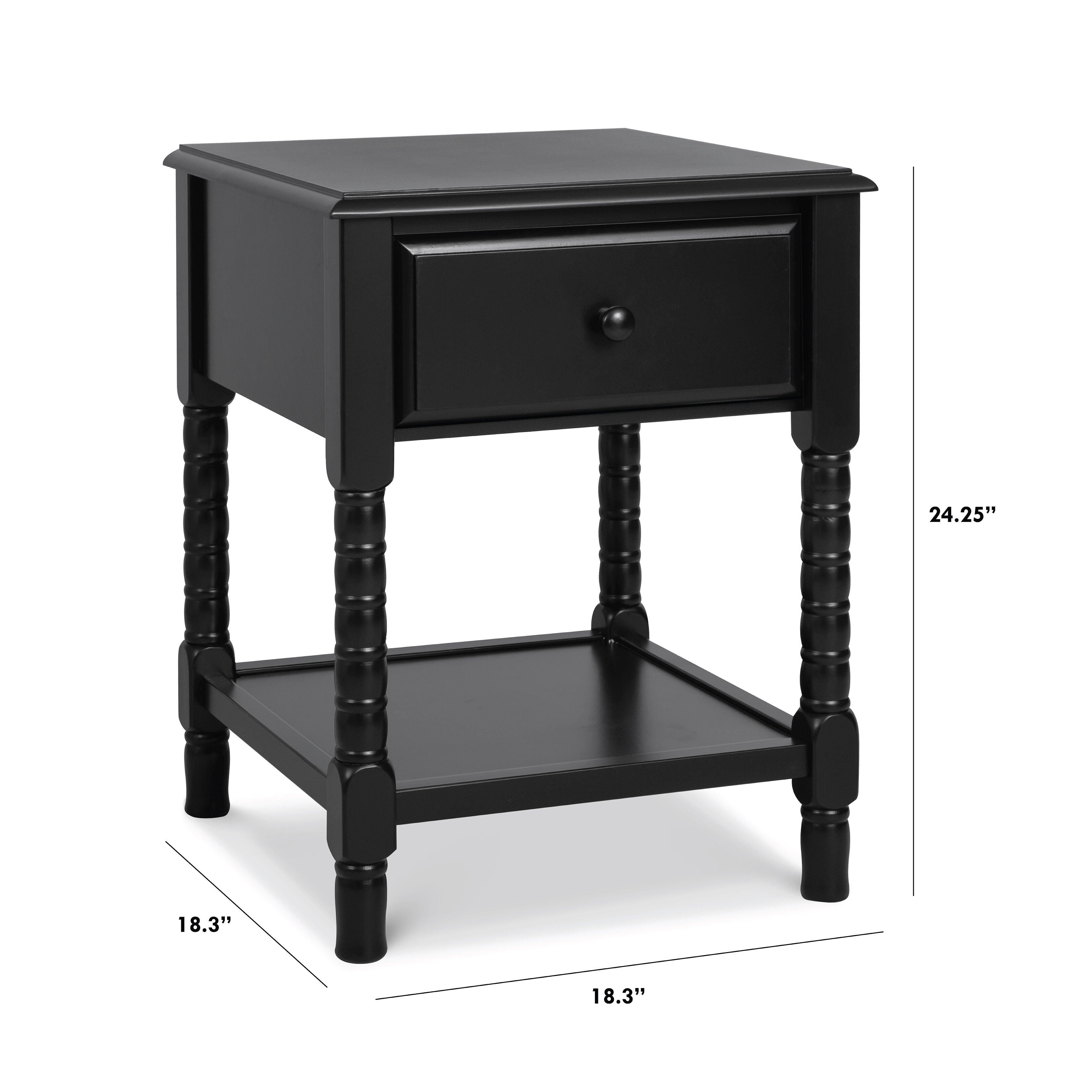 daVinci Jenny Lind 18" 1 Drawer Nightstand, Ebony, large