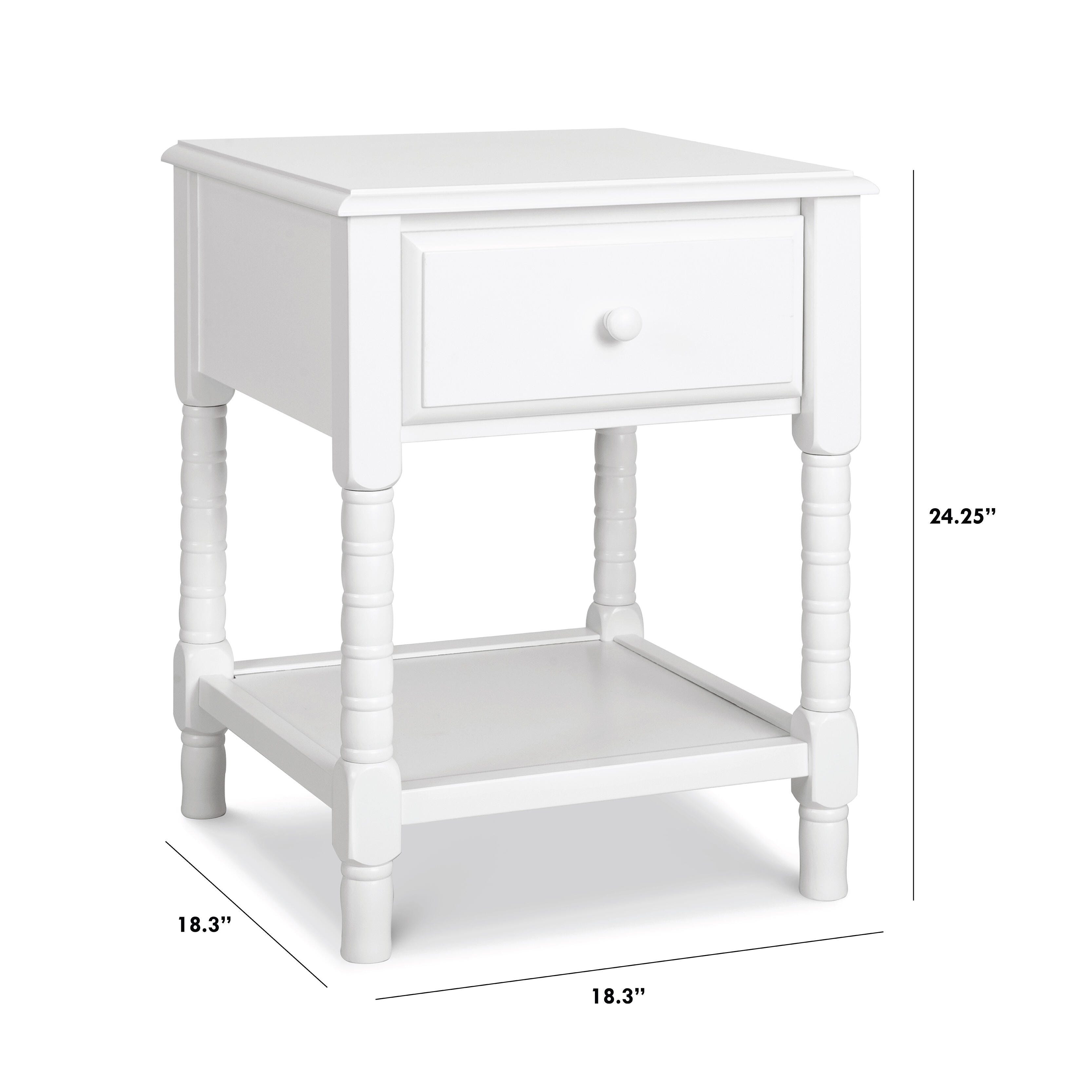 daVinci Jenny Lind 18" 1 Drawer Nightstand, White, large
