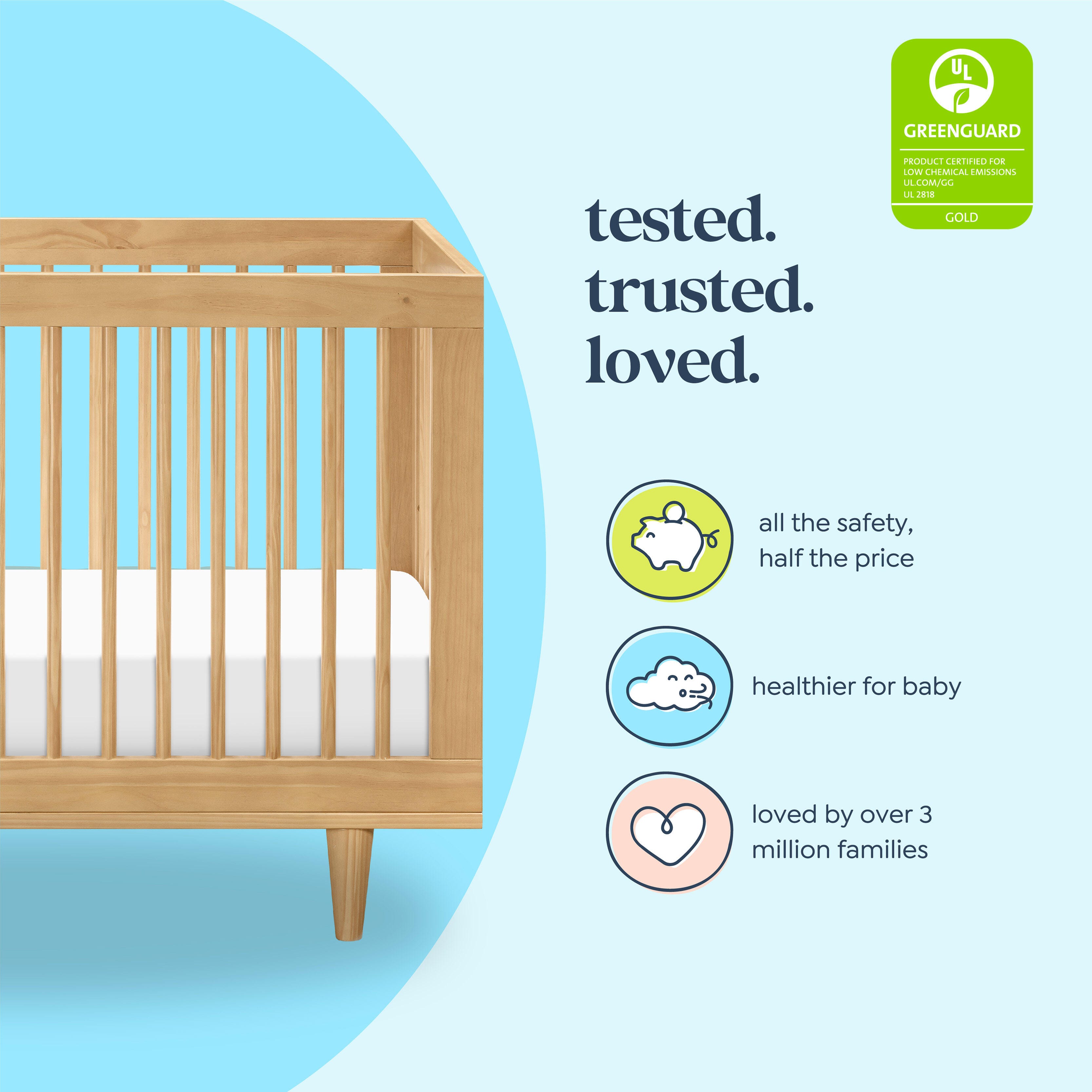 daVinci Marley 3-in-1 Convertible Crib, Honey, large