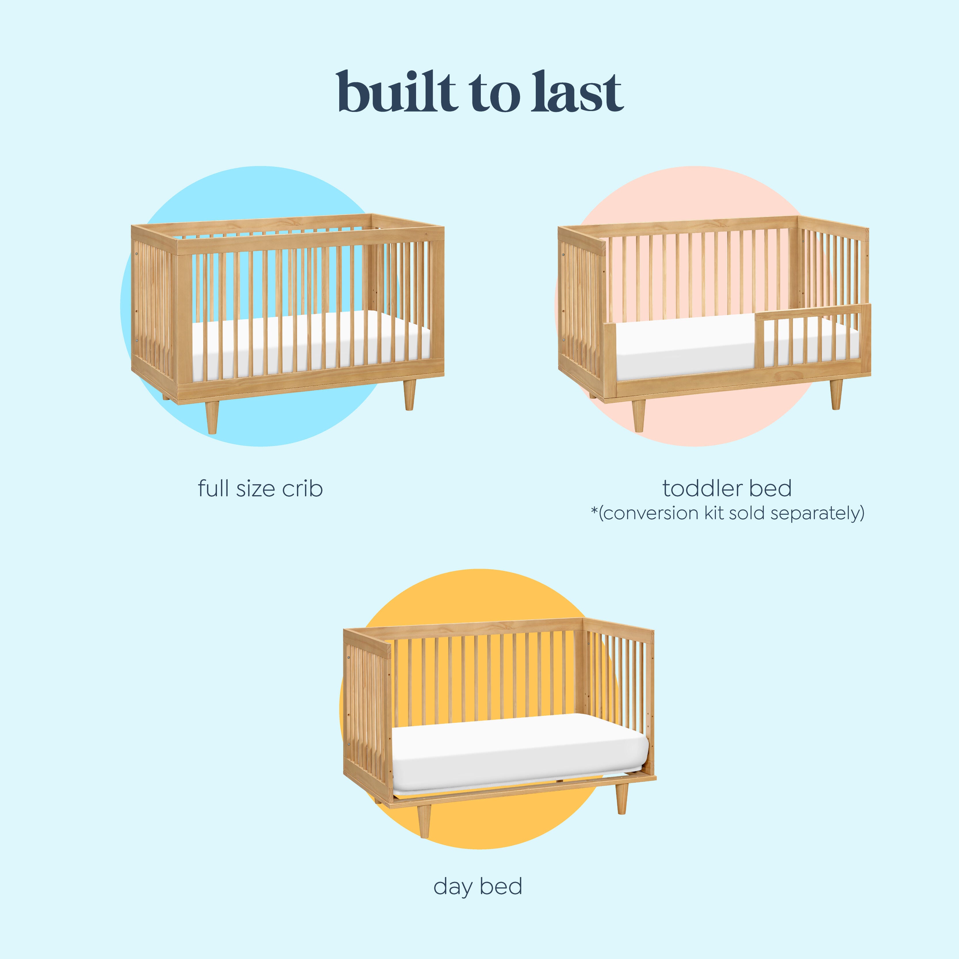 daVinci Marley 3-in-1 Convertible Crib, Honey, large