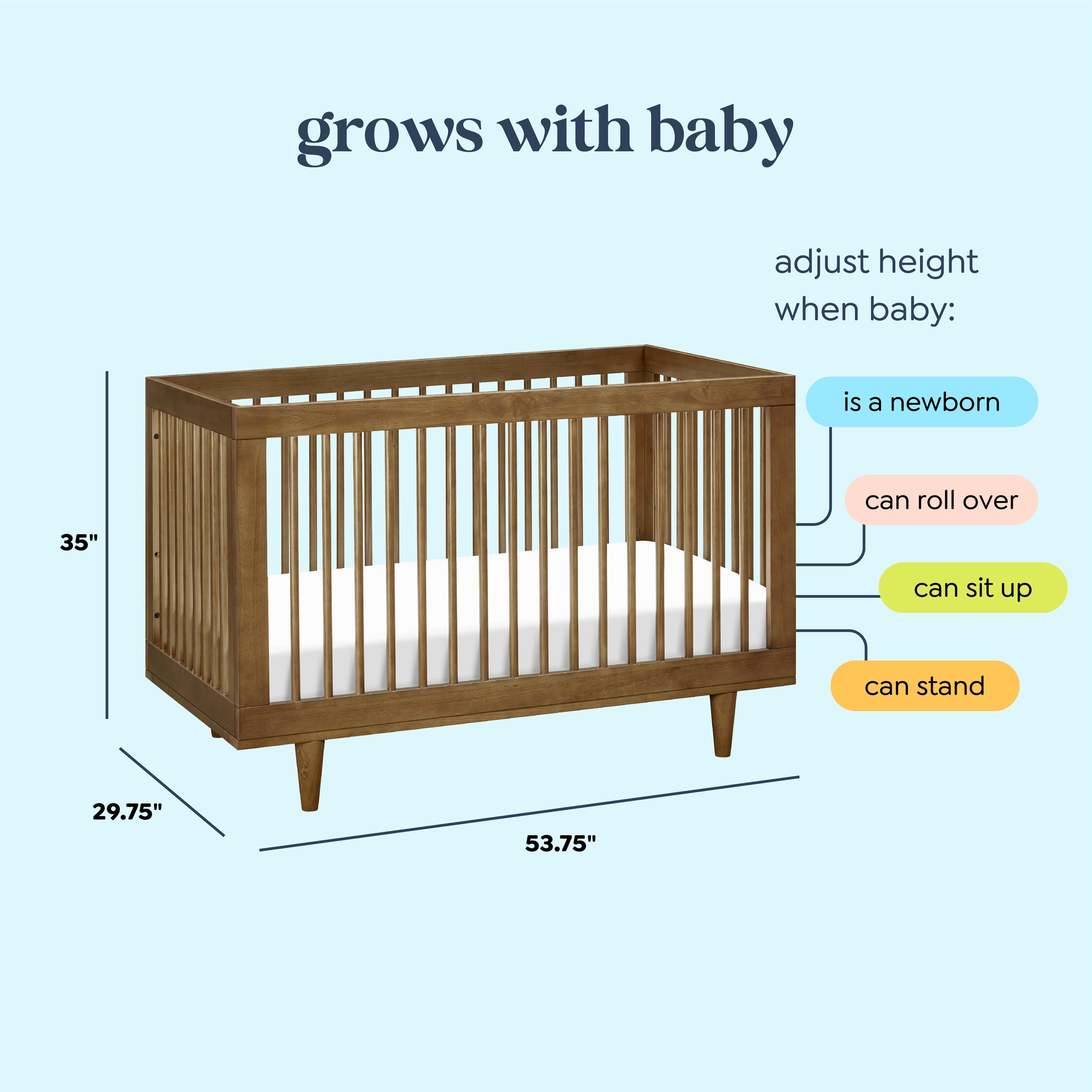 daVinci Marley 3-in-1 Convertible Crib, Walnut, large