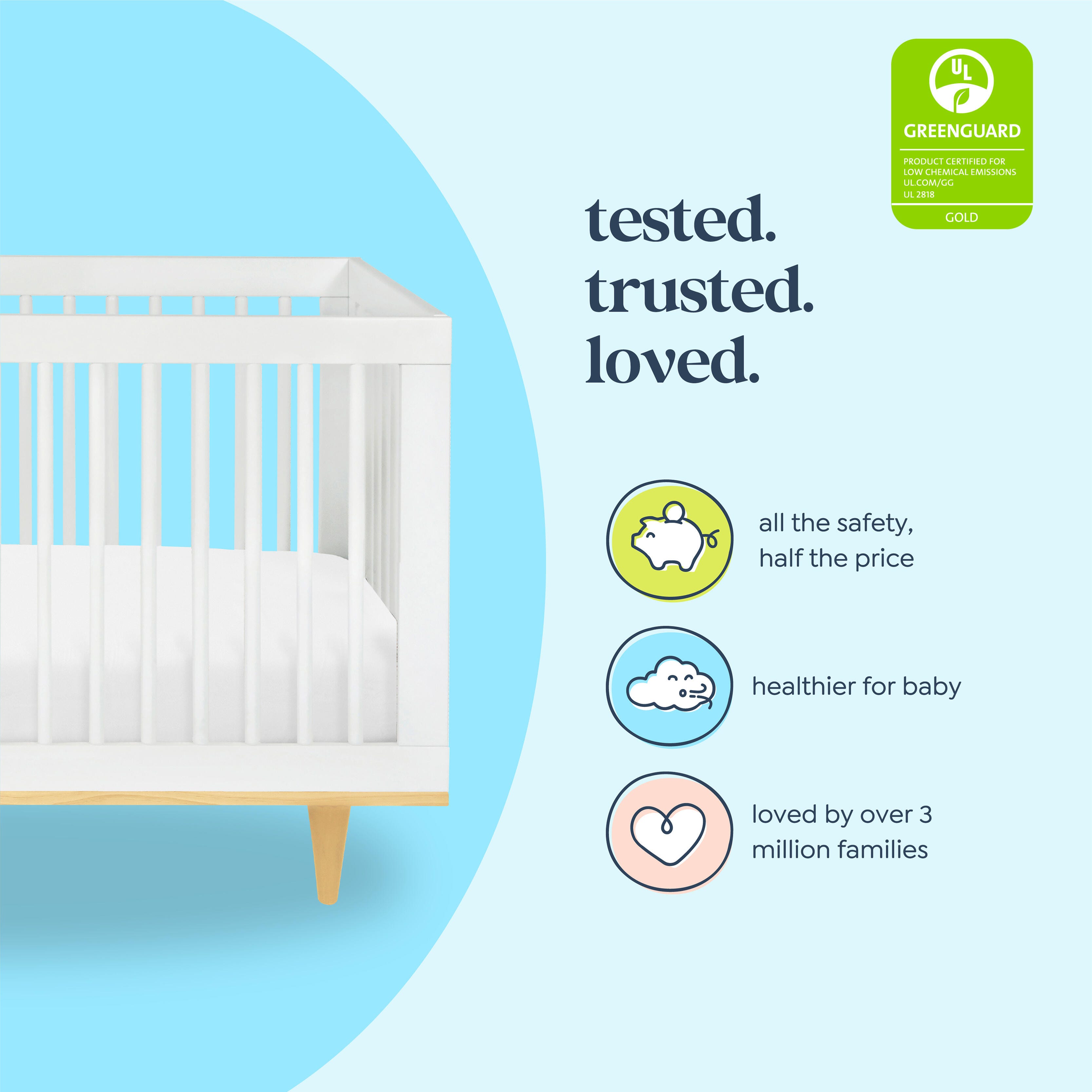 daVinci Marley 3-in-1 Convertible Crib, White/Natural, large