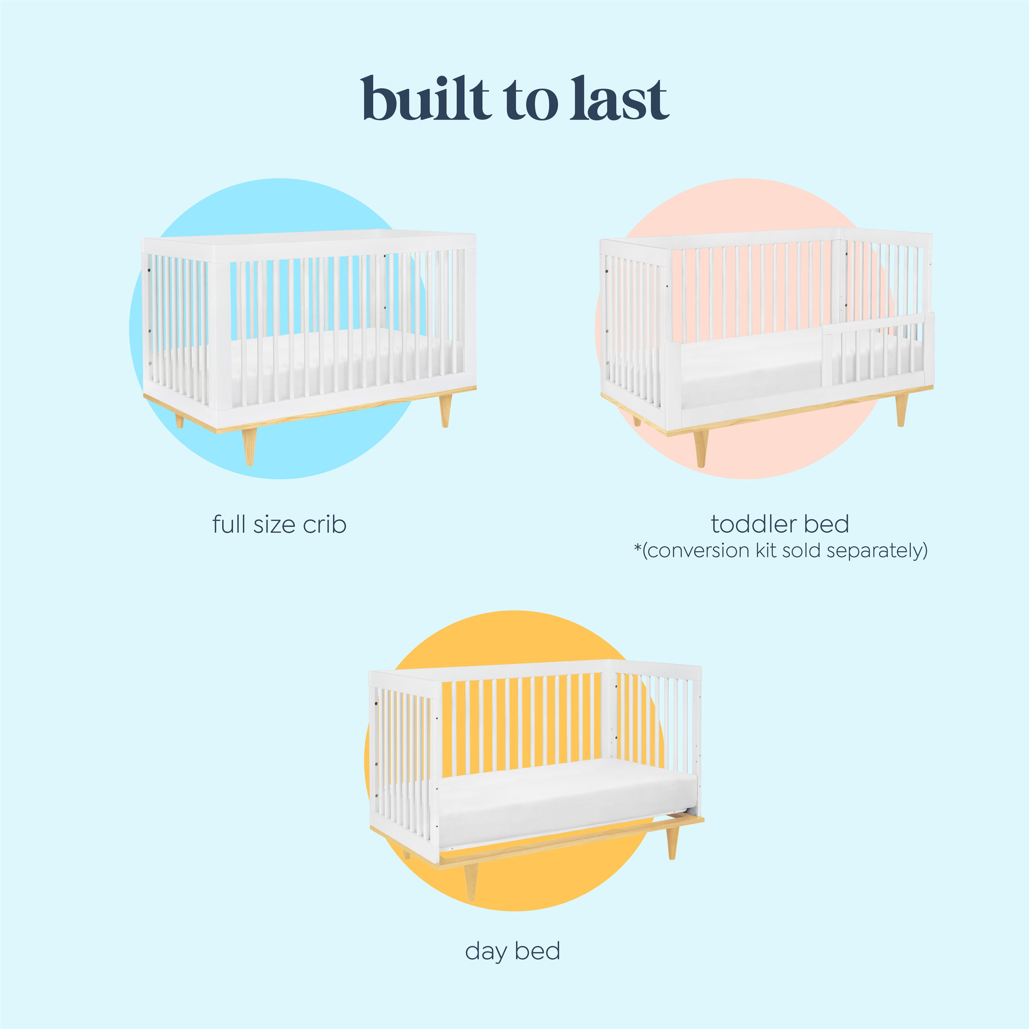 daVinci Marley 3-in-1 Convertible Crib, White/Natural, large