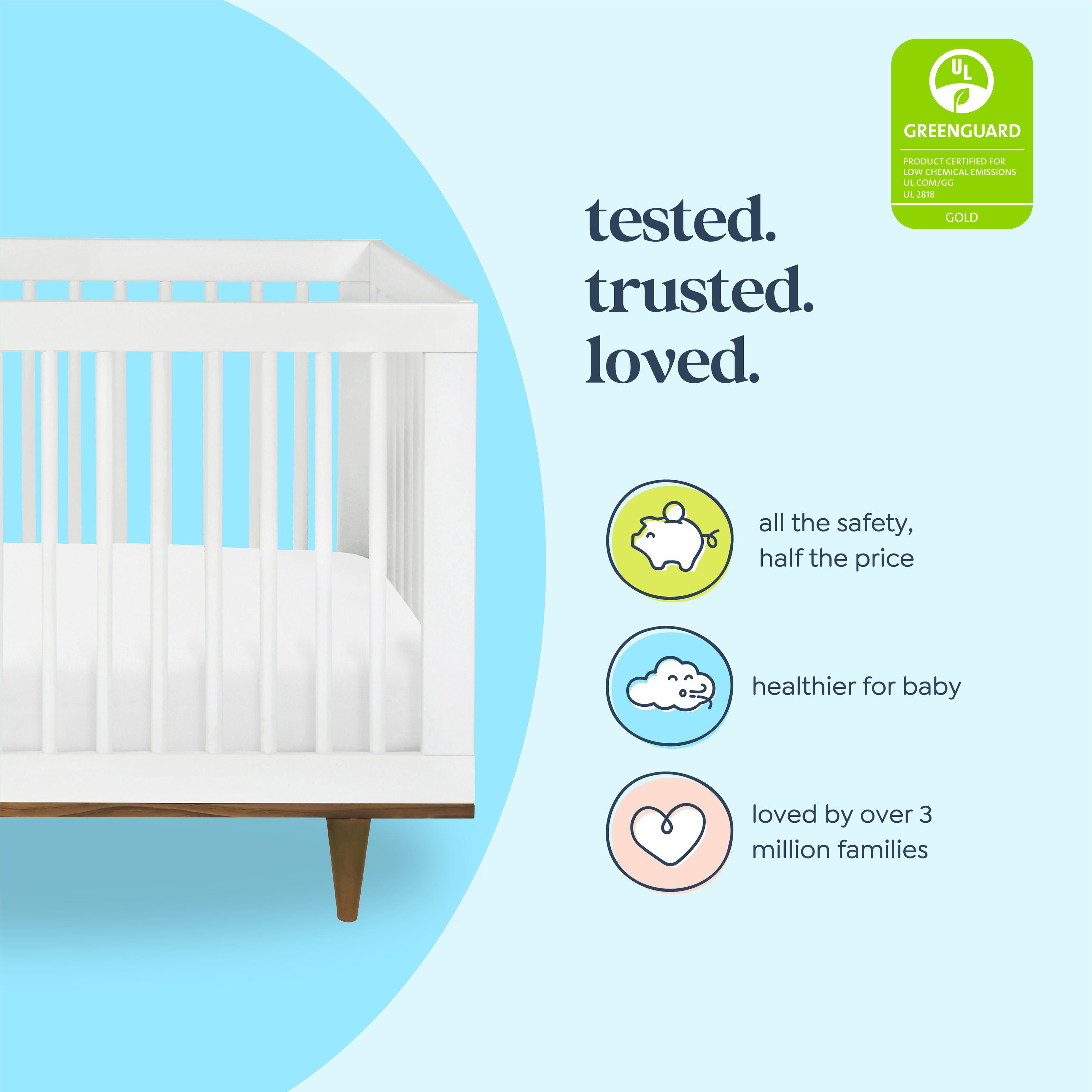 daVinci Marley 3-in-1 Convertible Crib, White/Walnut, large