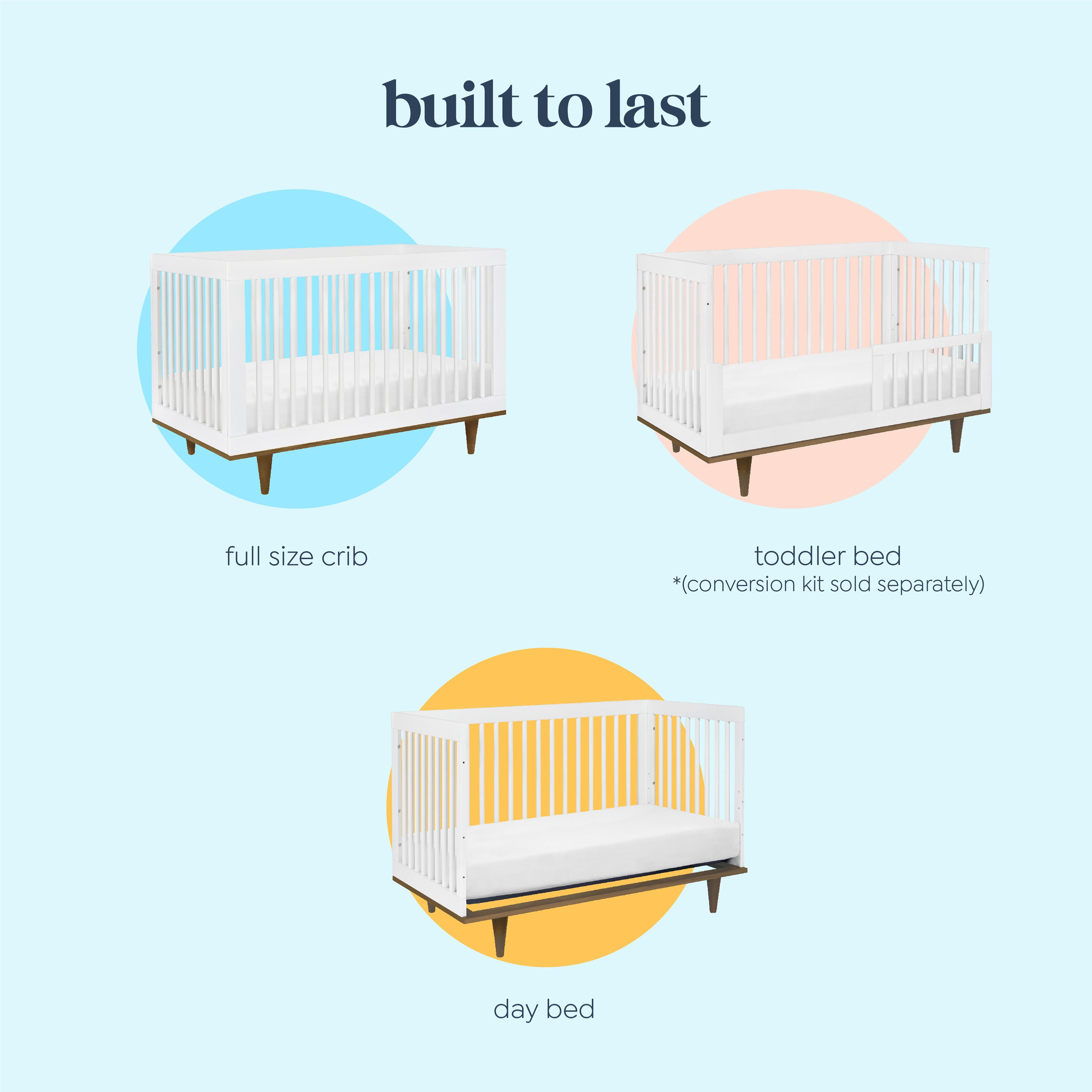 daVinci Marley 3-in-1 Convertible Crib, White/Walnut, large