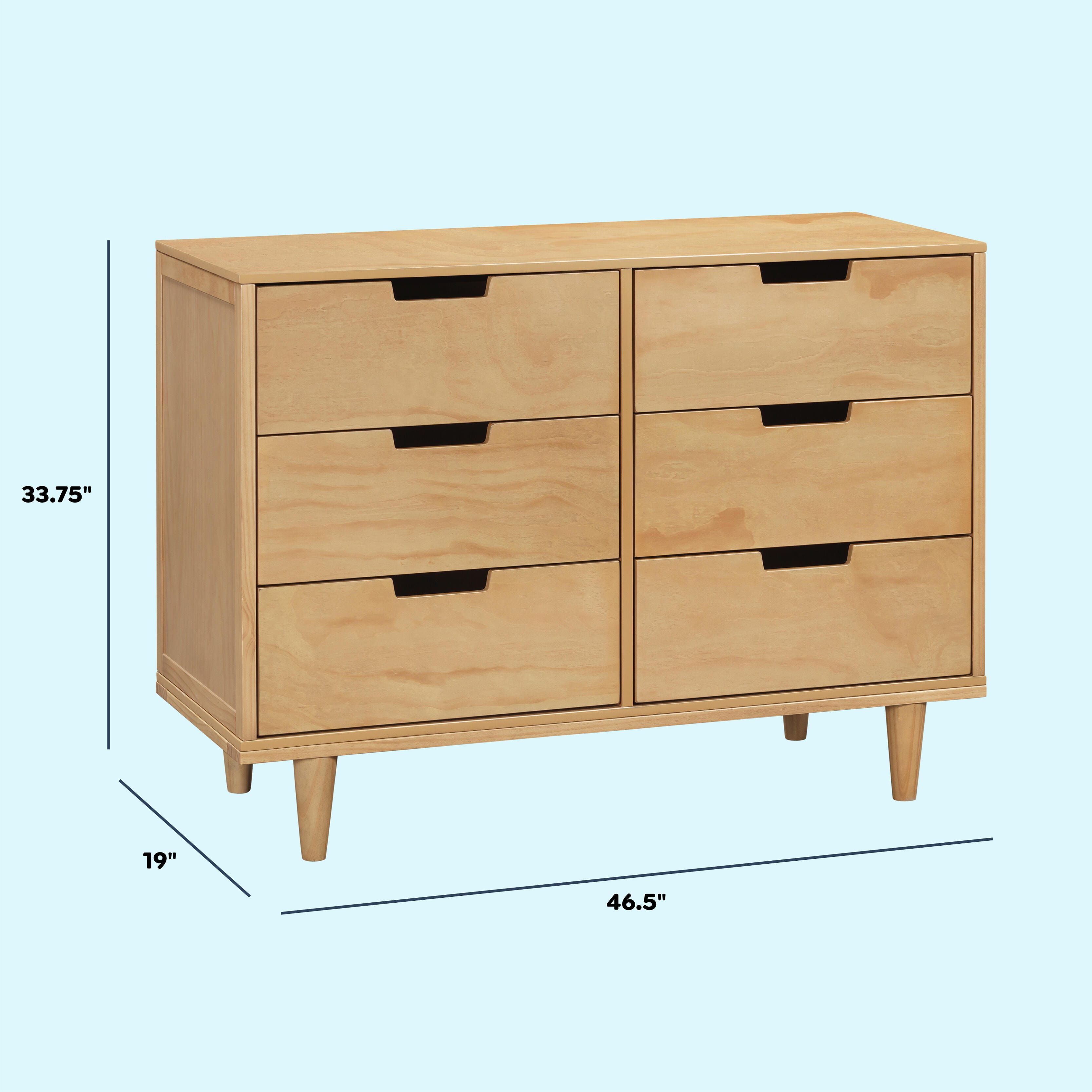 daVinci Marley 19" 6 Drawer Dresser, Honey, large