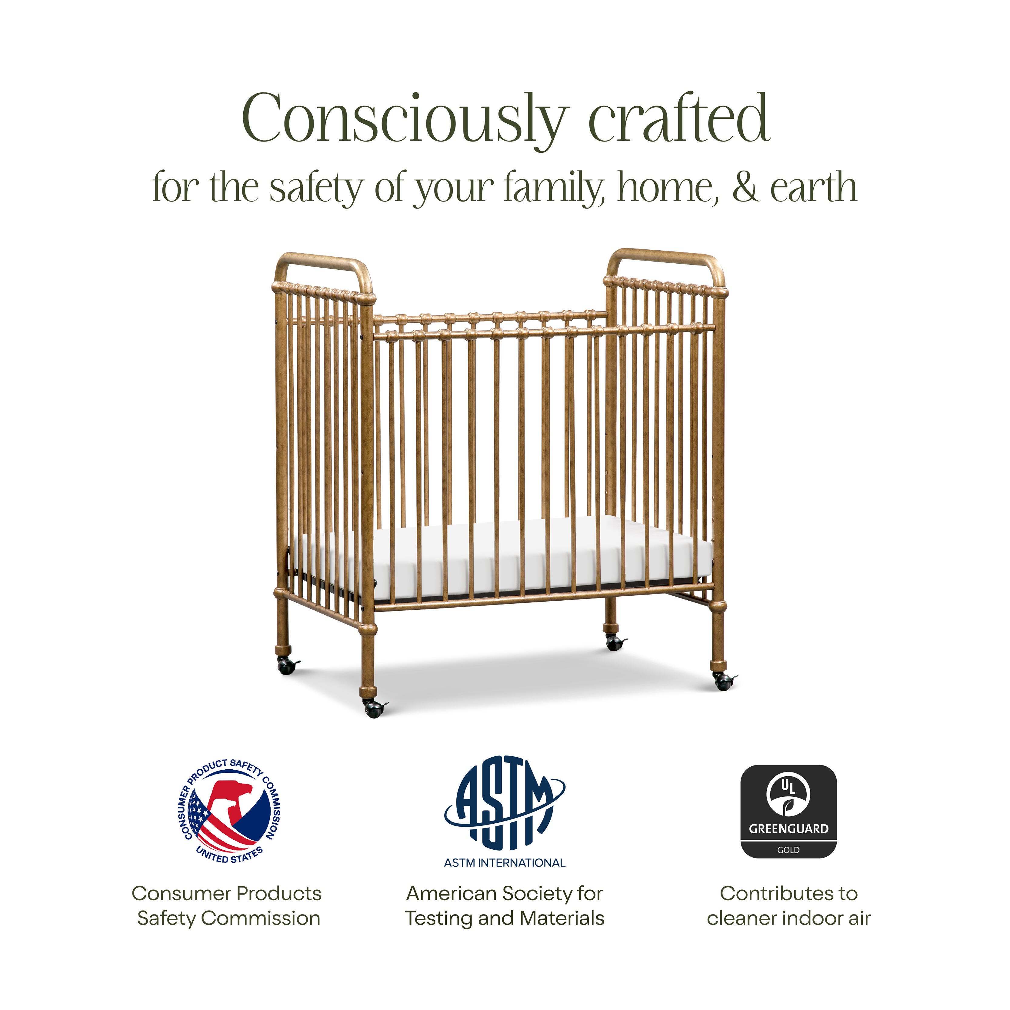 Namesake Abigail 3-in-1 Convertible Mini Crib | Ashley