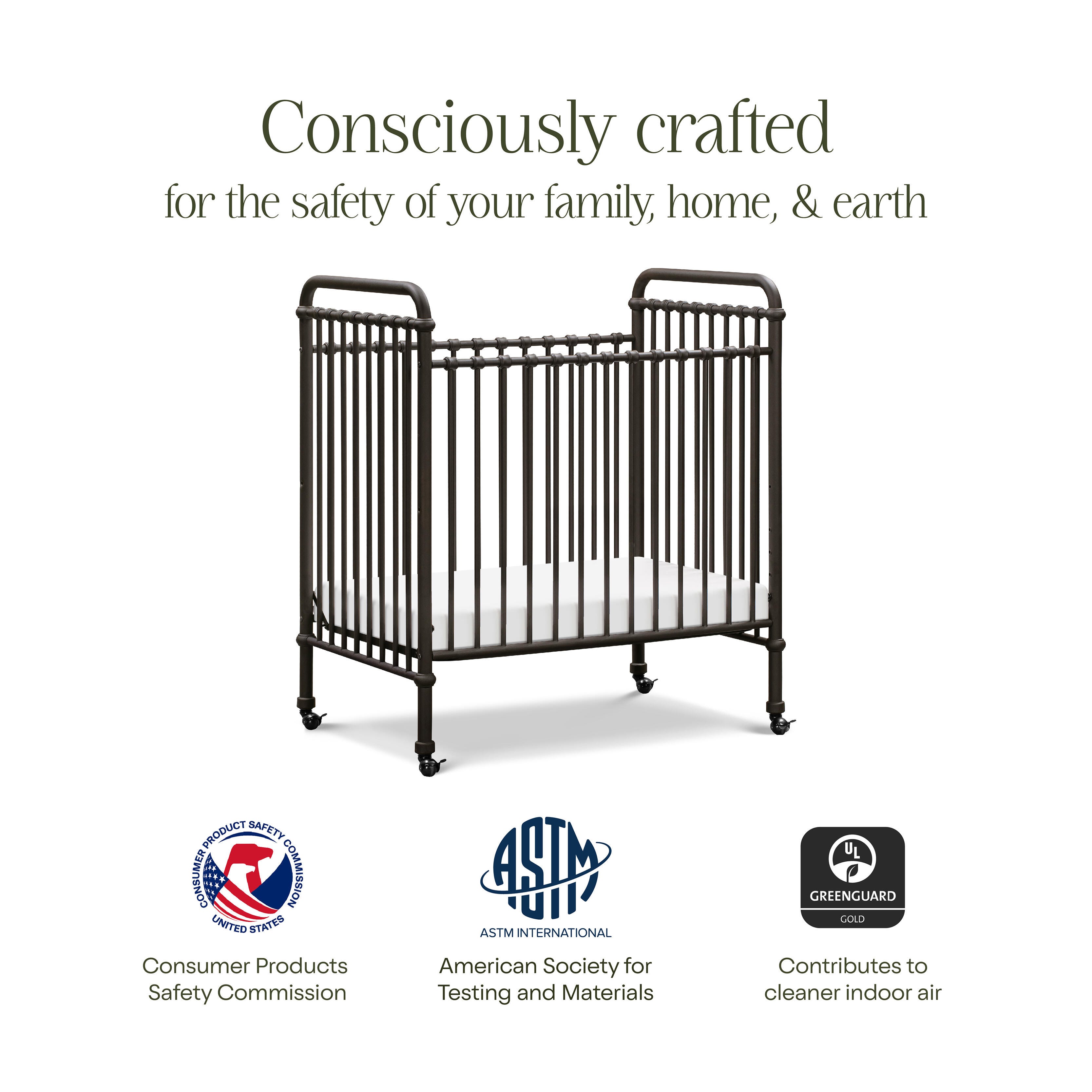 Namesake Abigail 3-in-1 Convertible Crib, Vintage Iron, large