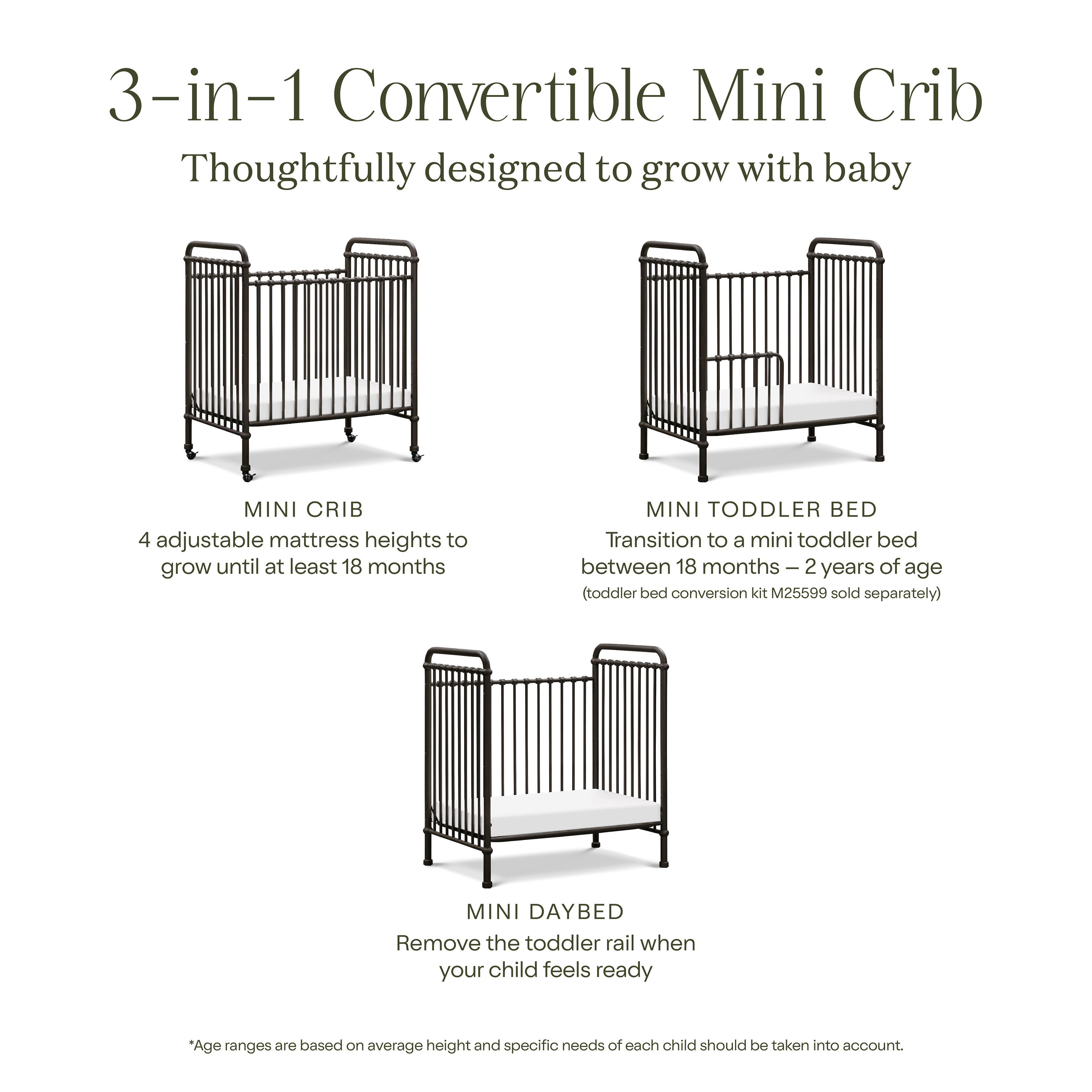Namesake Abigail 3-in-1 Convertible Crib, Vintage Iron, large