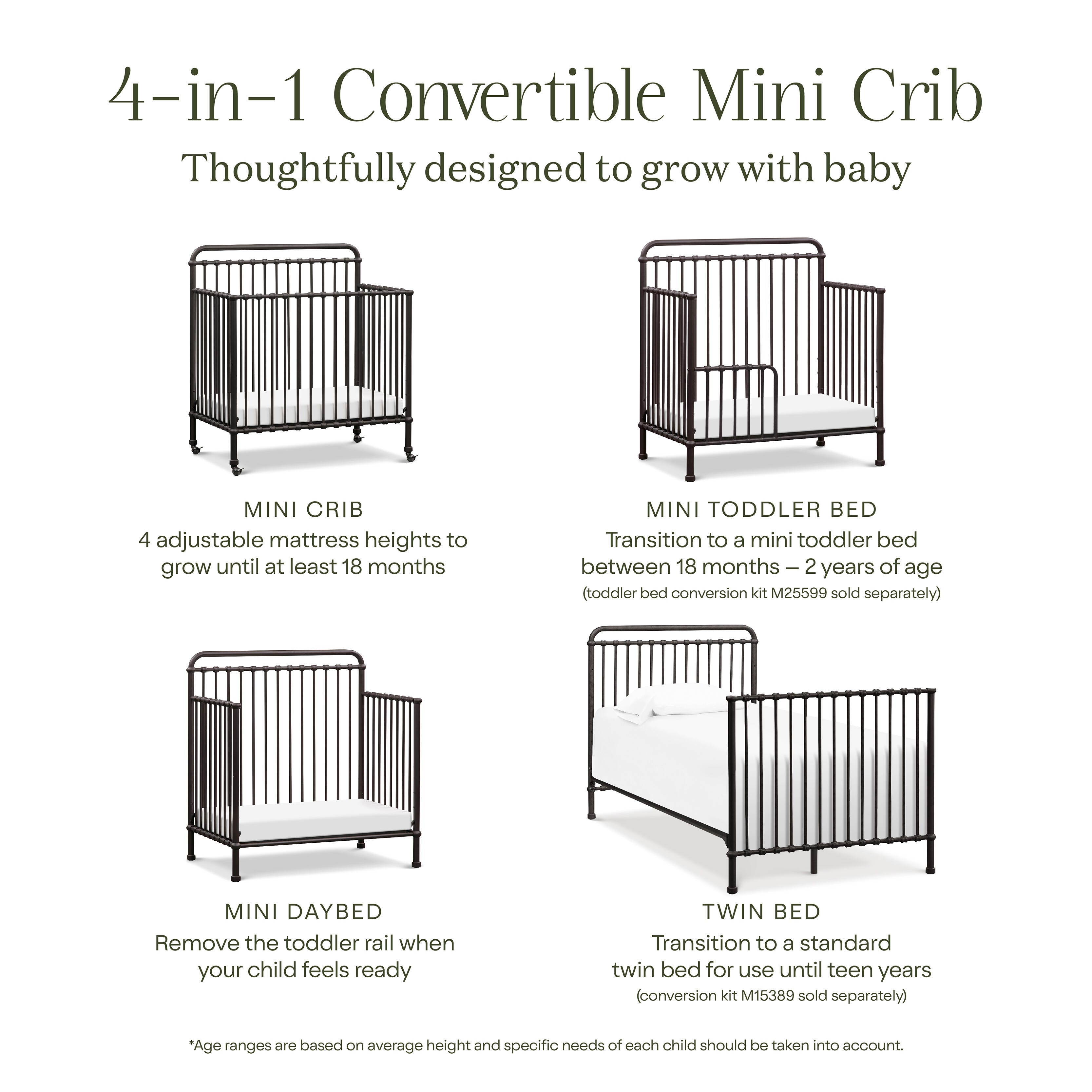 Namesake Winston 4-in-1 Convertible Crib, Vintage Iron, large