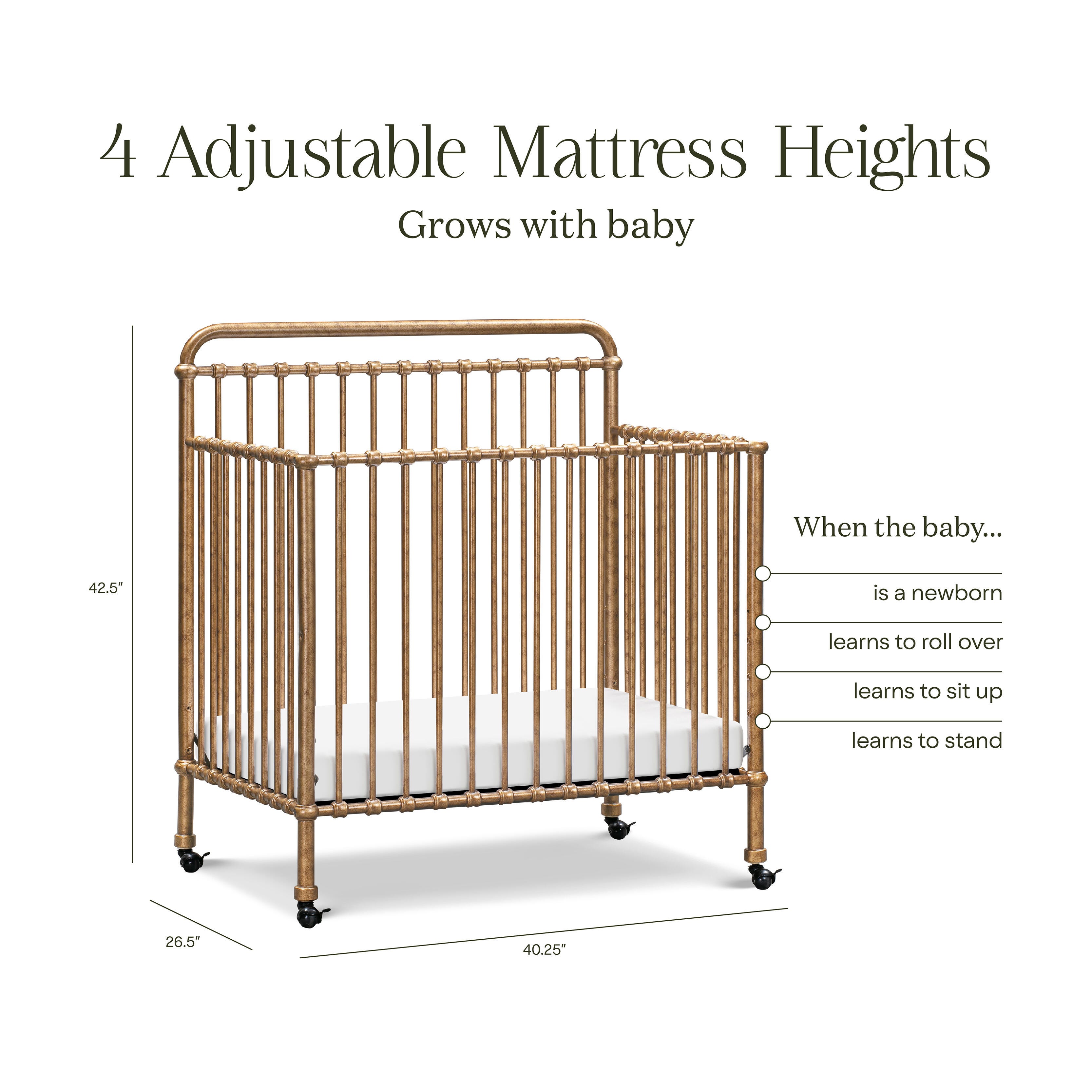 Namesake Winston 4-in-1 Convertible Crib, Vintage Gold, large