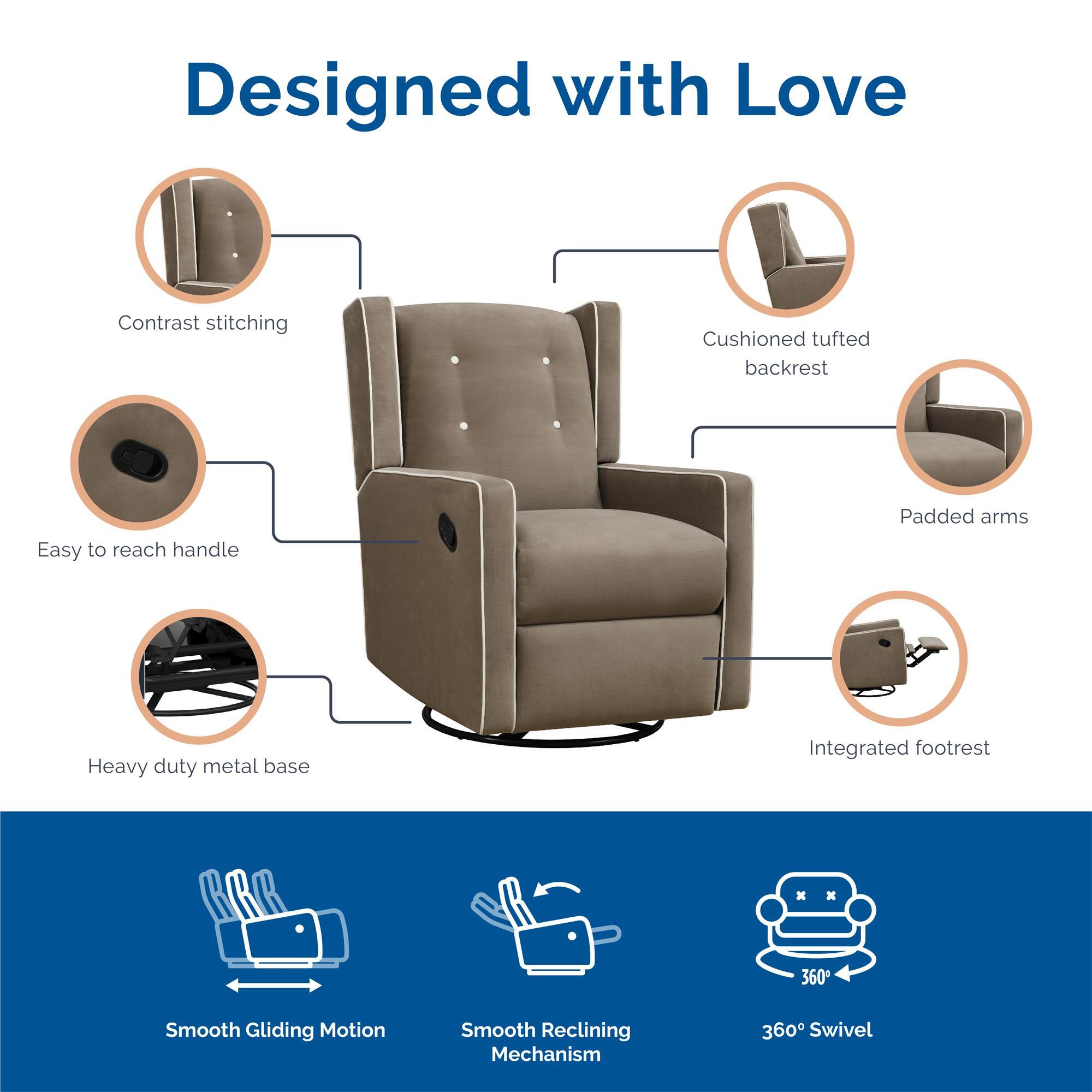 Baby Relax Mikayla Glider Chair, Taupe, large