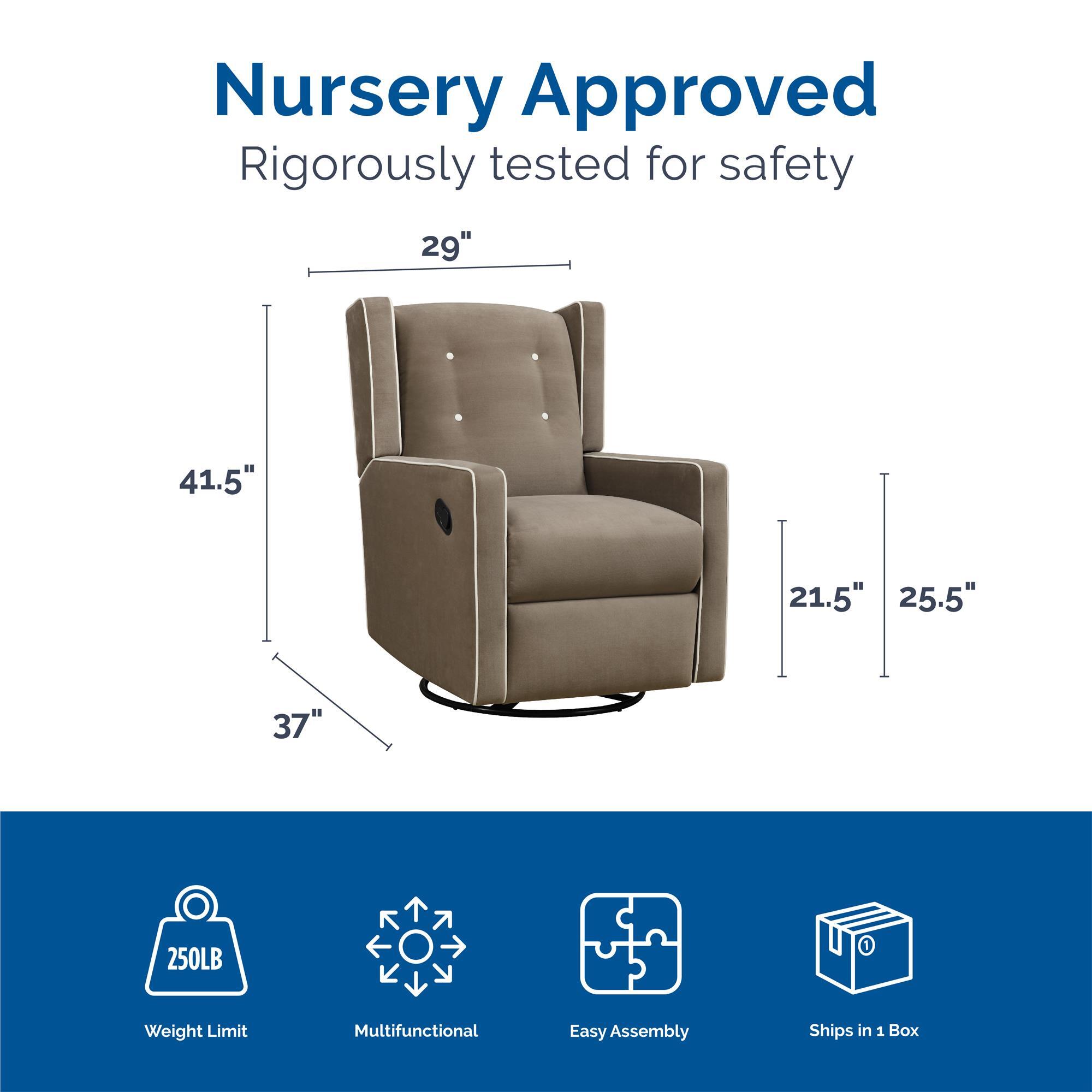 Baby Relax Mikayla Glider Chair, Taupe, large