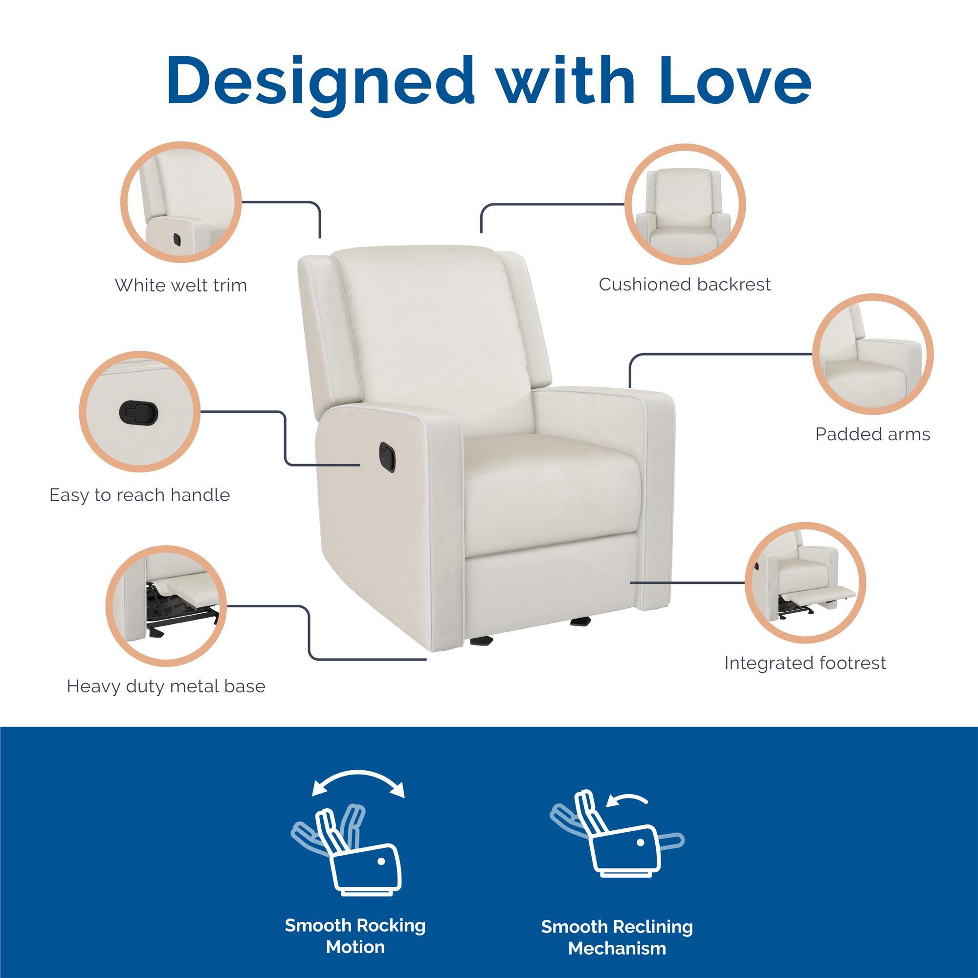 Baby Relax Robyn Manual Recliner, White, large