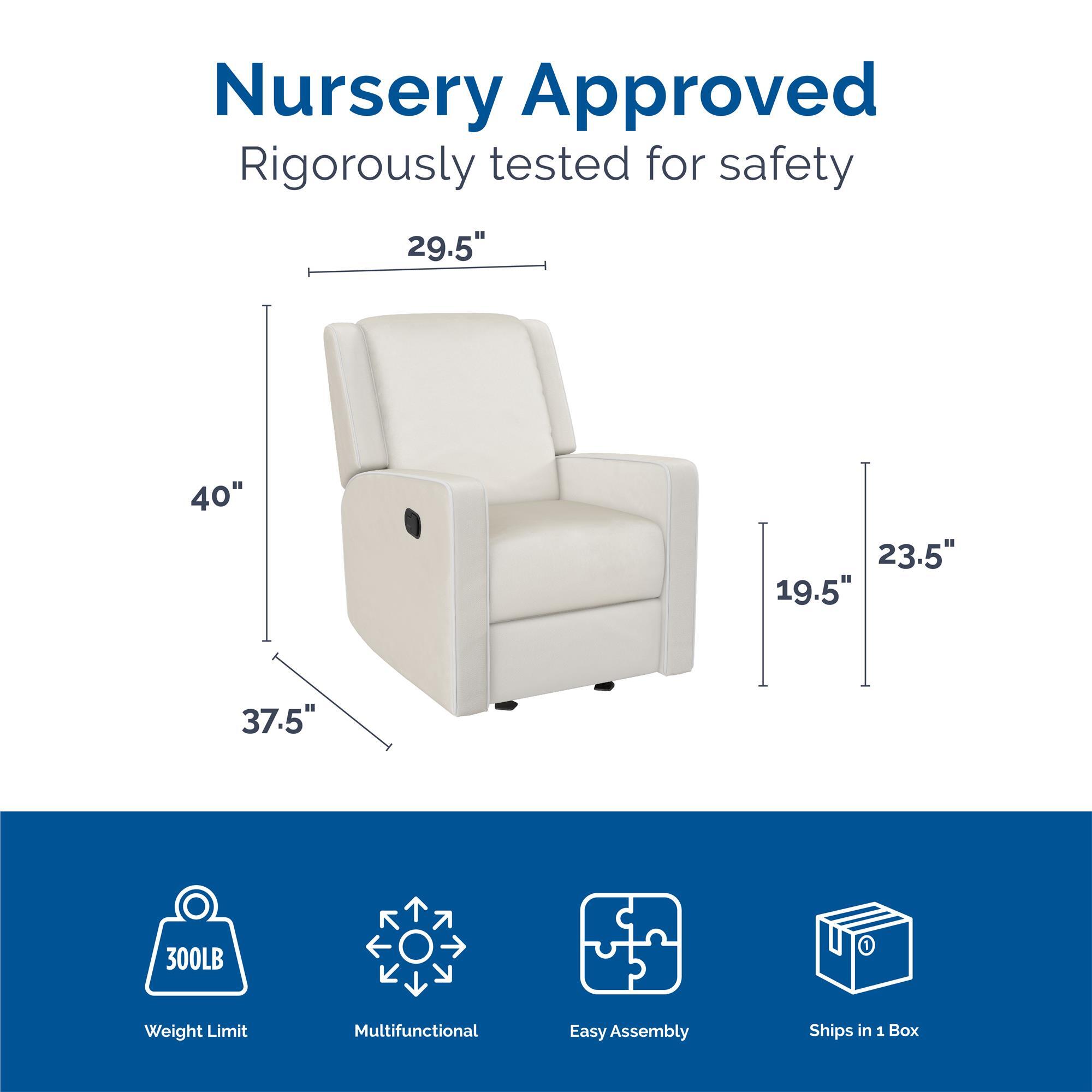 Baby Relax Robyn Manual Recliner, White, large