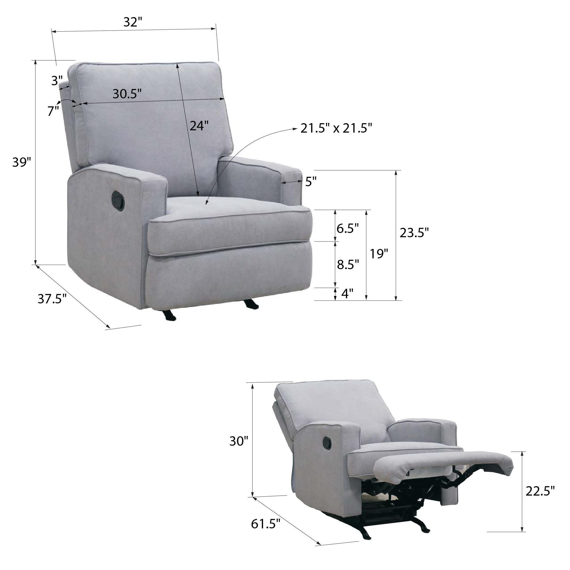 Baby Relax Salma Glider Recliner, Light Gray, large