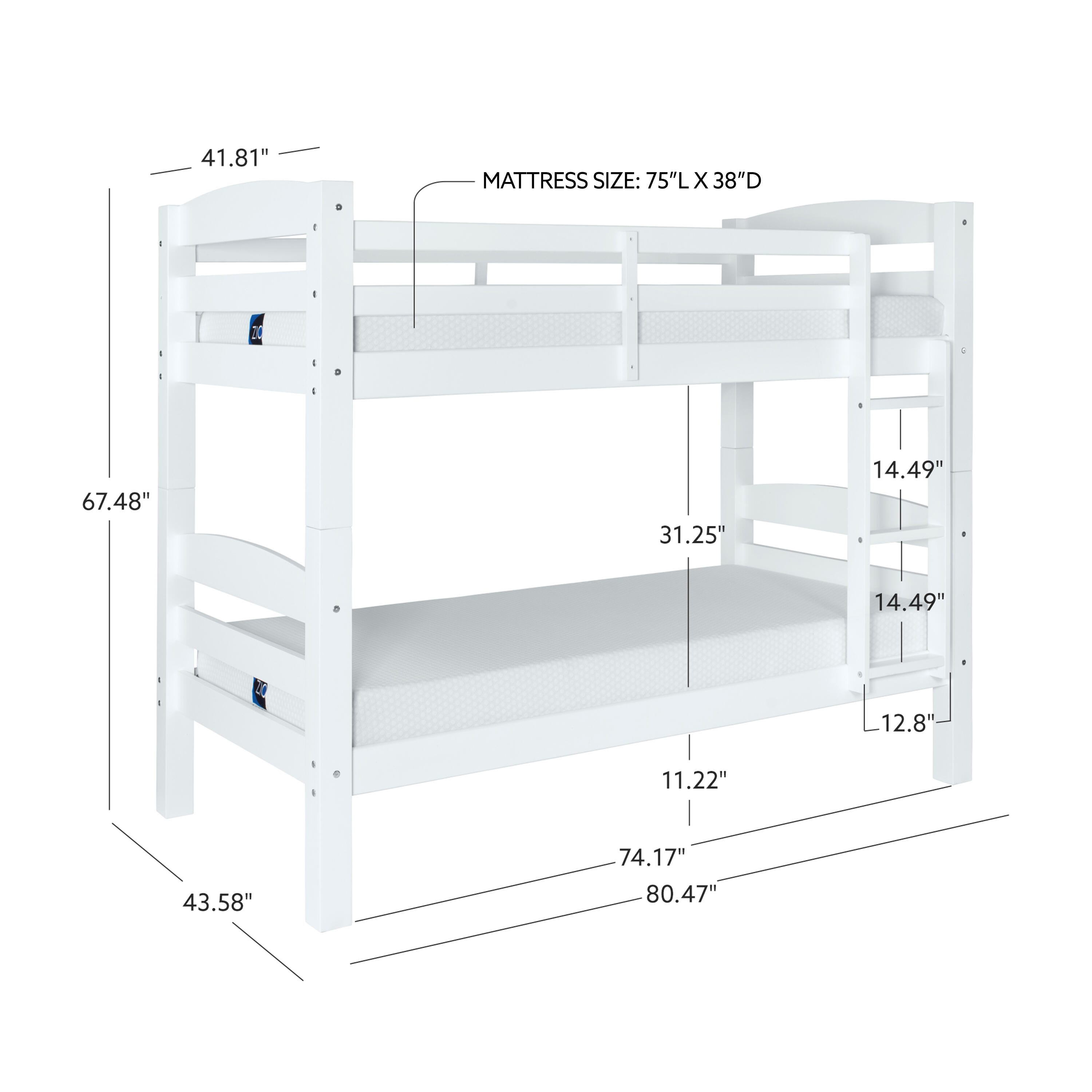Linon Cale Twin Bunk Bed, , large