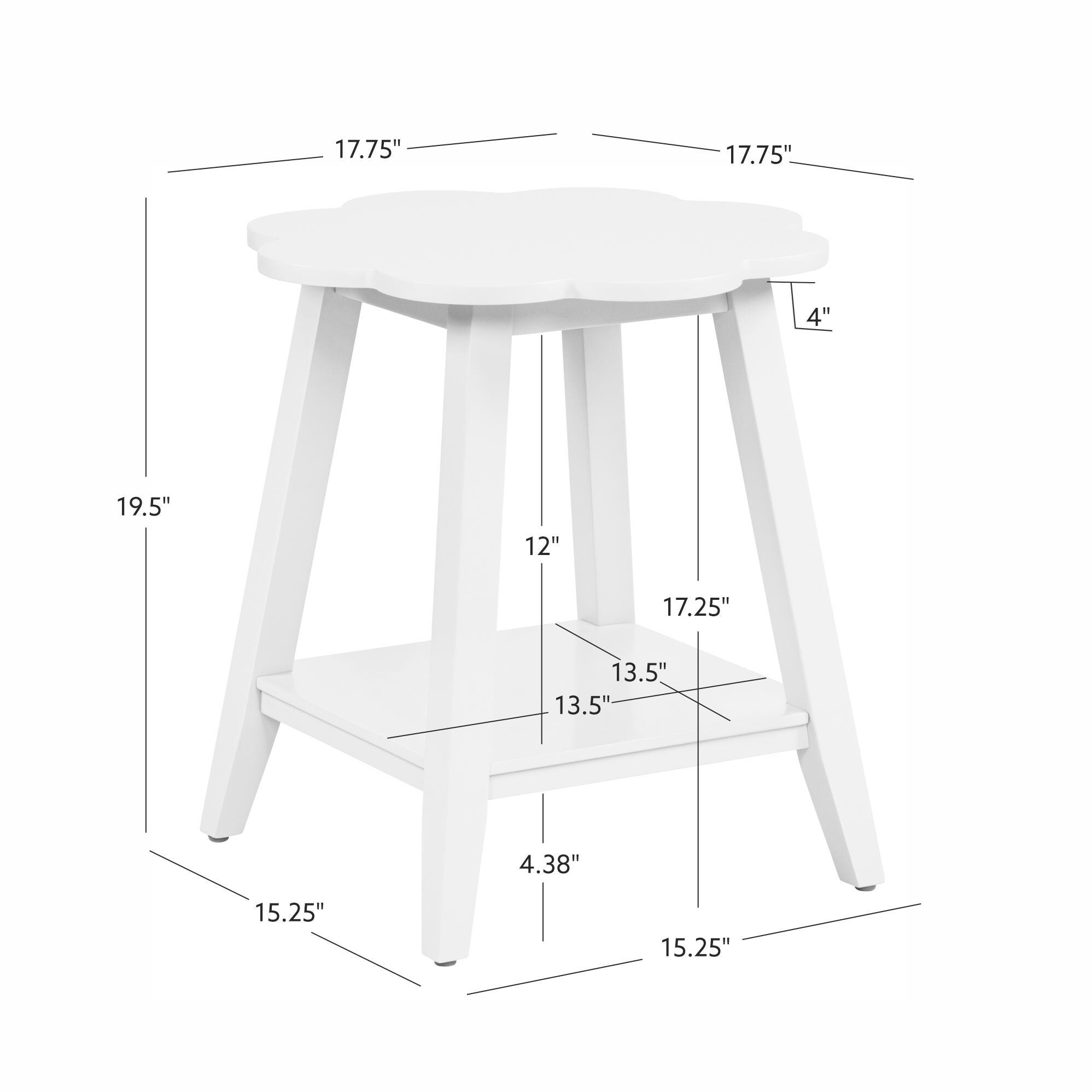Linon Macey Side Table, White, large