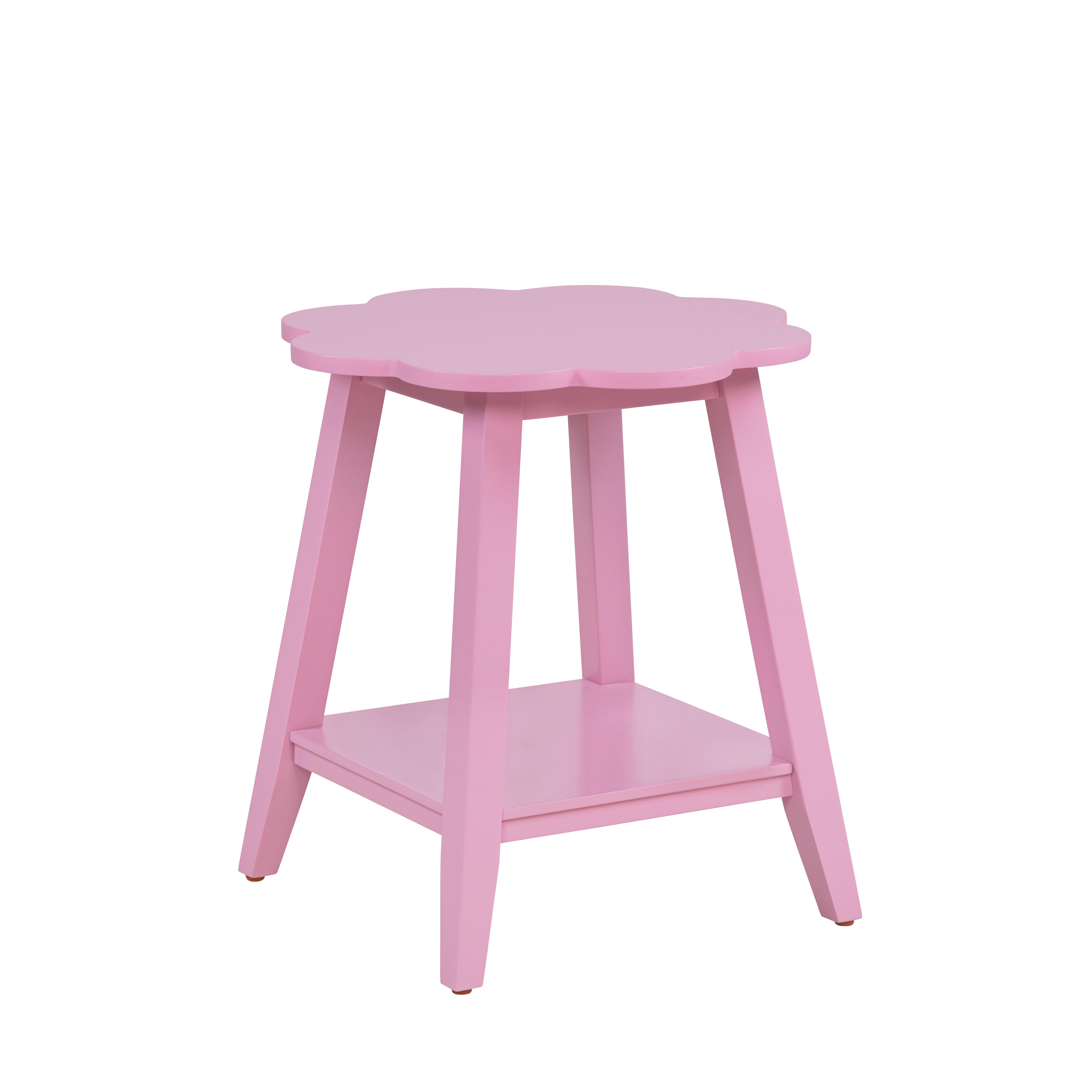 Linon Macey Side Table, Pink, large