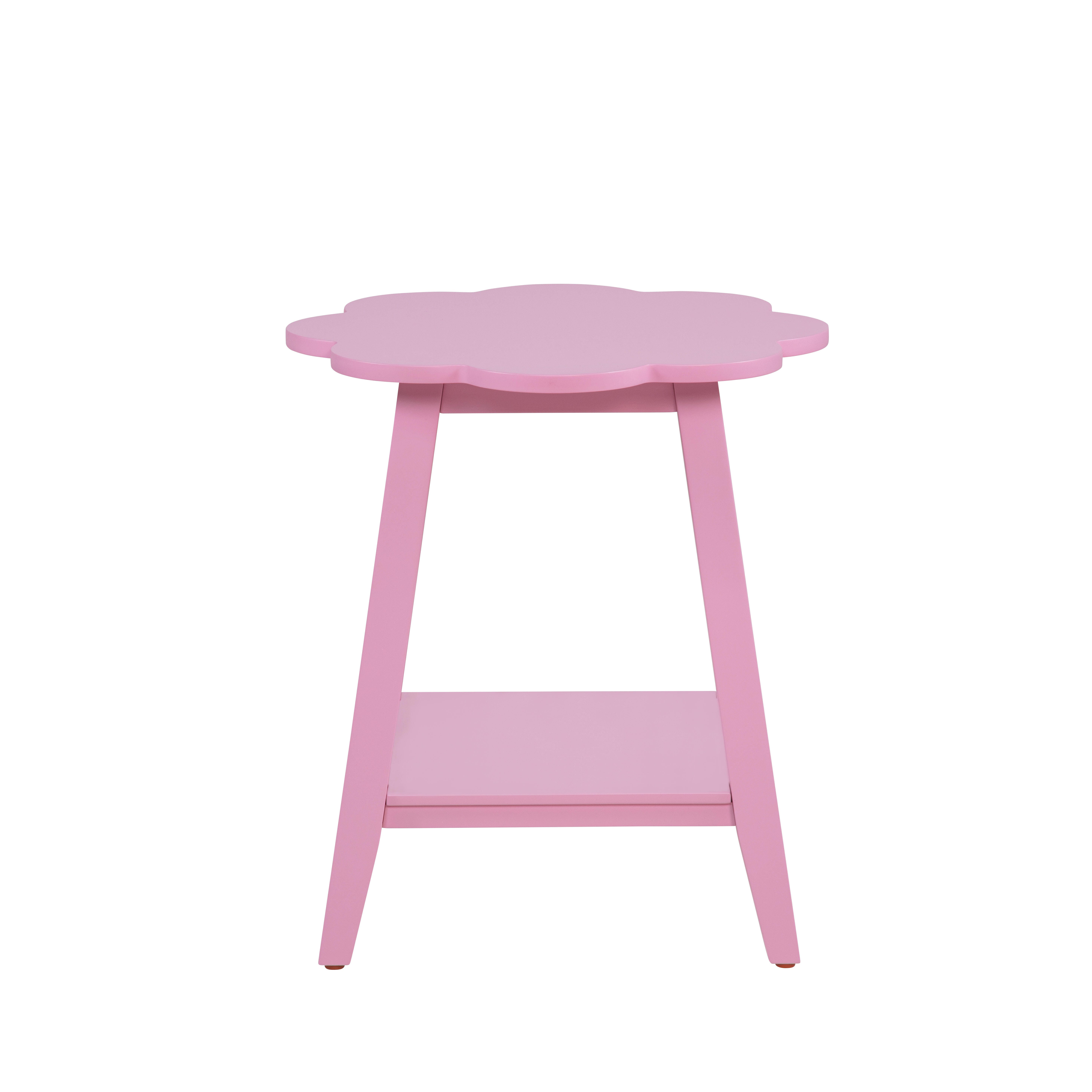 Linon Macey Side Table, Pink, large