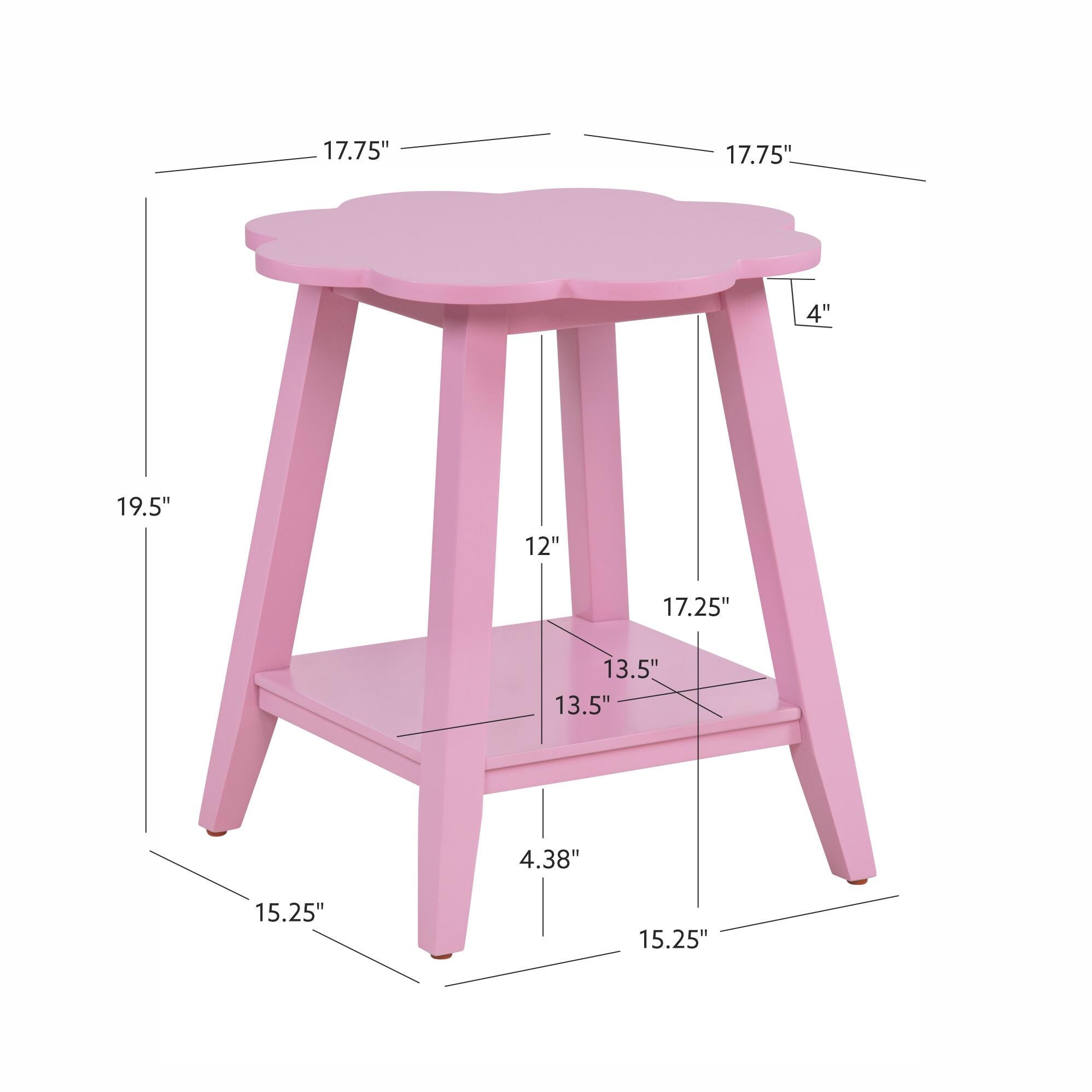 Linon Macey Side Table, Pink, large