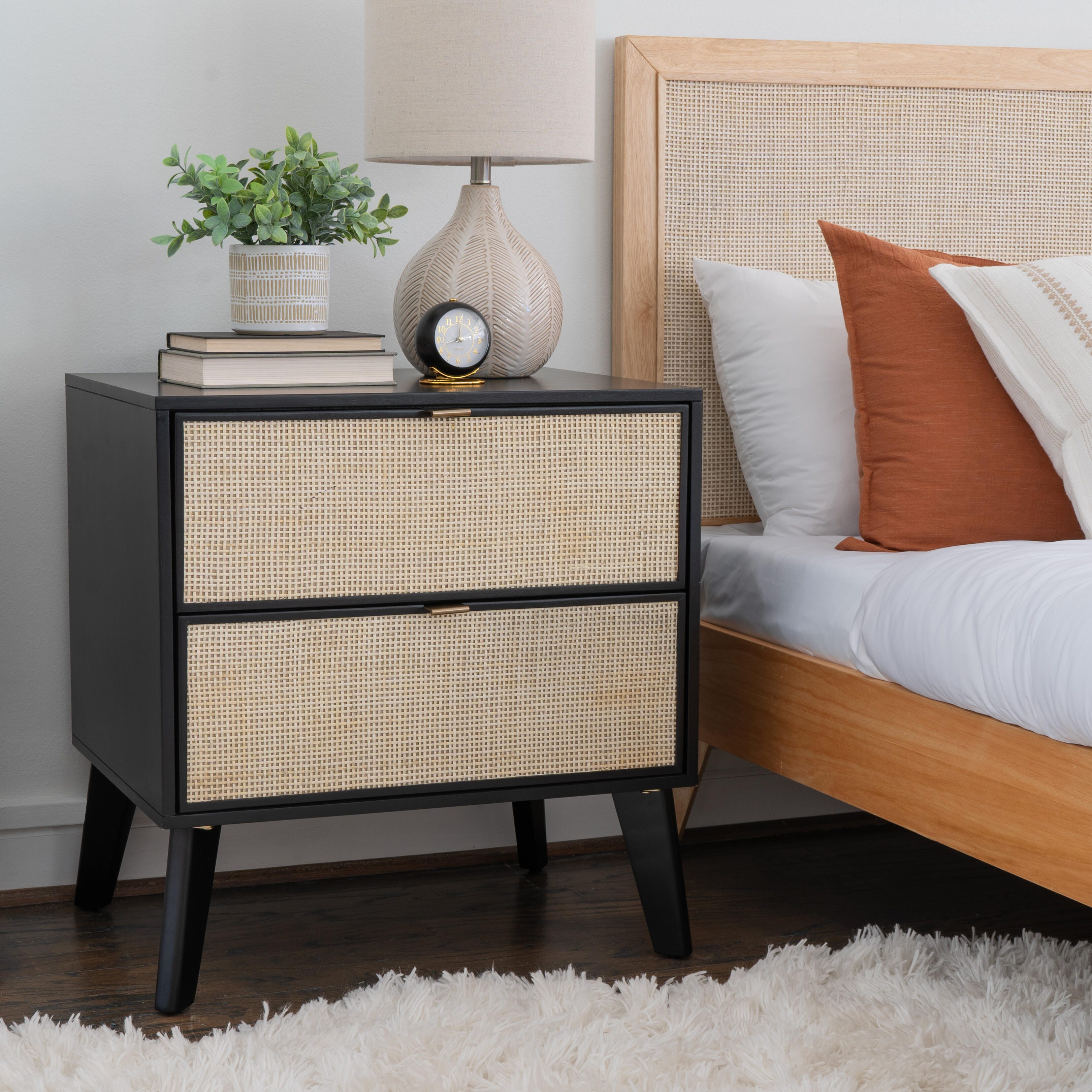 Linon Mila 25" 2 Drawer Nightstand, , large