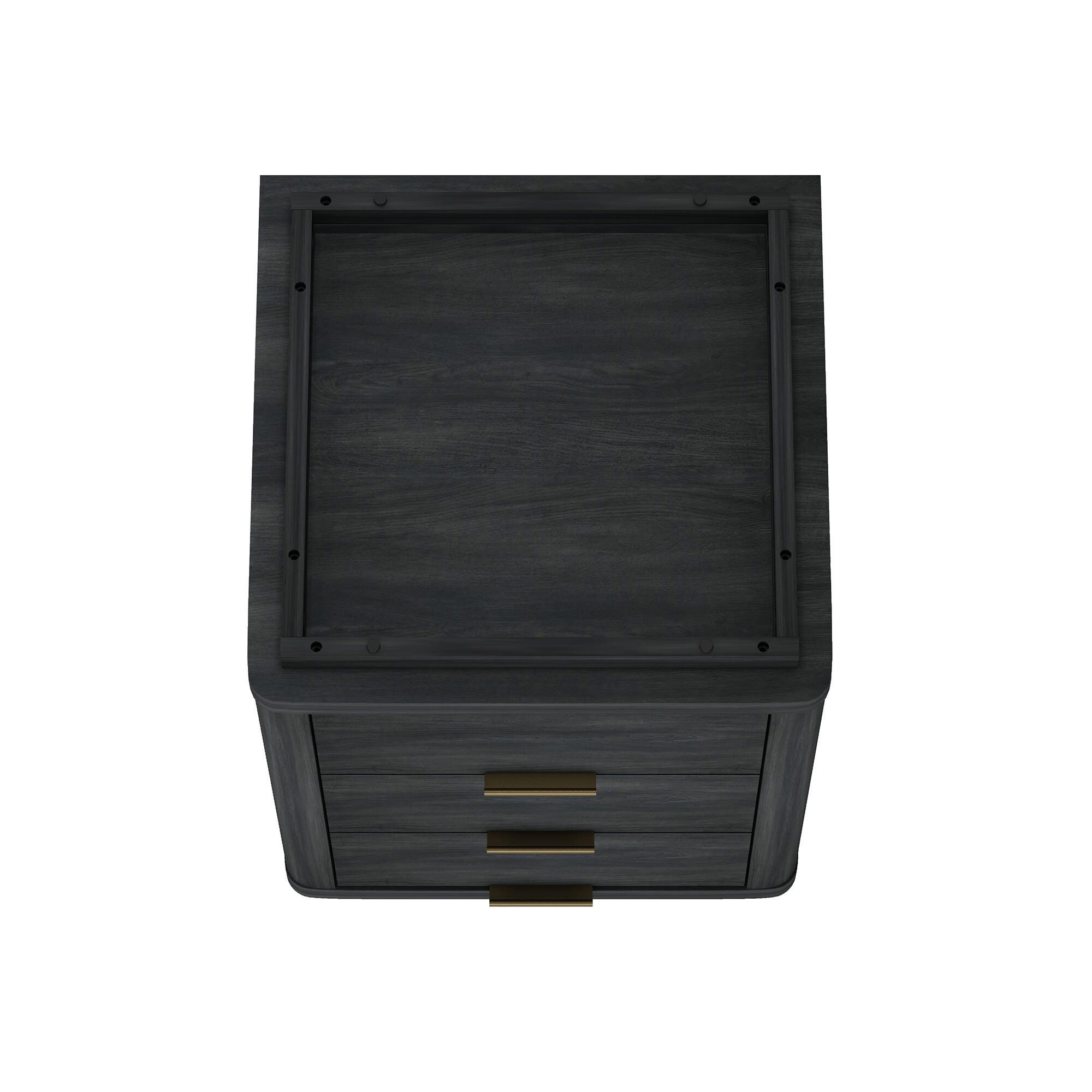 Manhattan Comfort Evelyn 20" 3 Drawer Nightstand, Gray, large