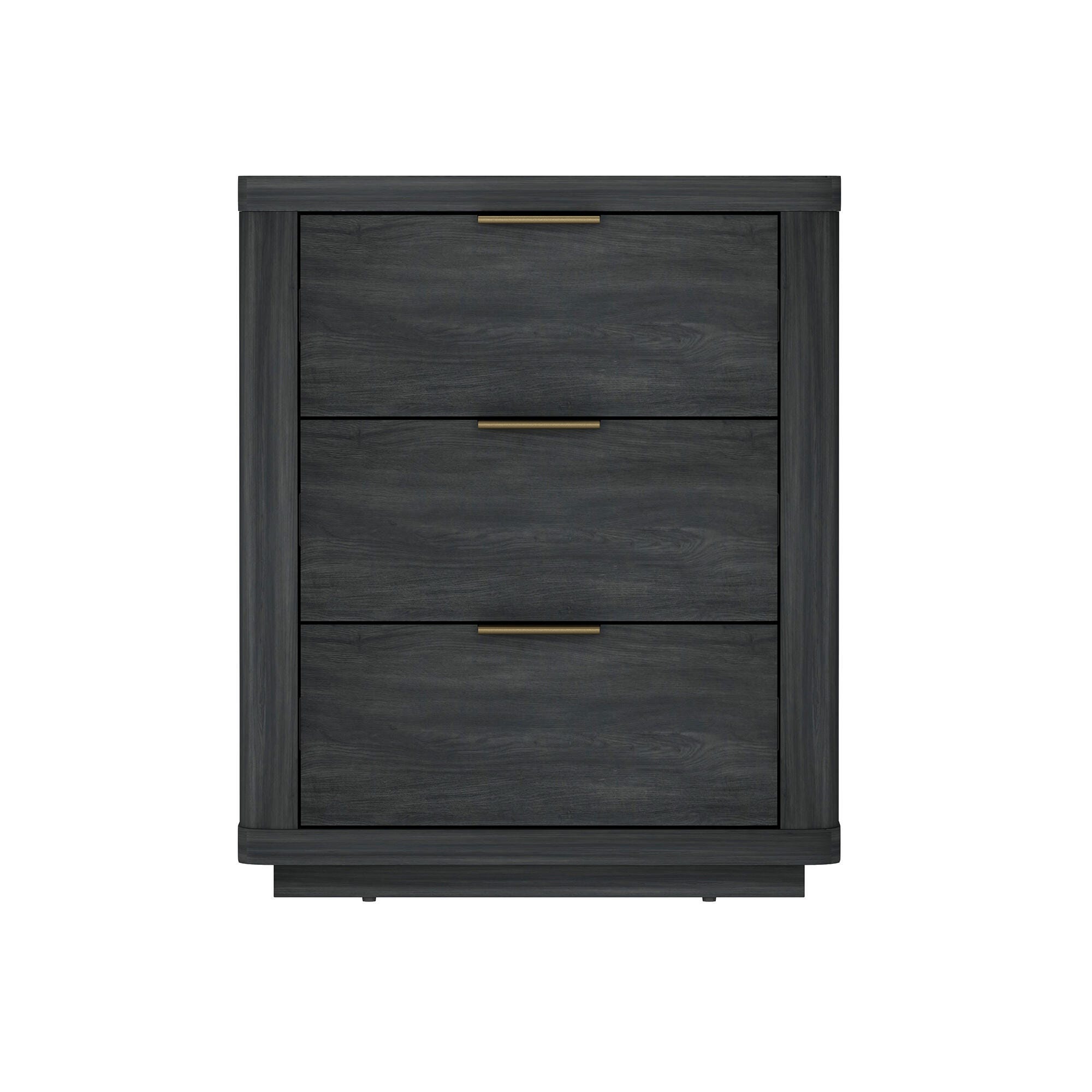 Manhattan Comfort Evelyn 20" 3 Drawer Nightstand, Gray, large