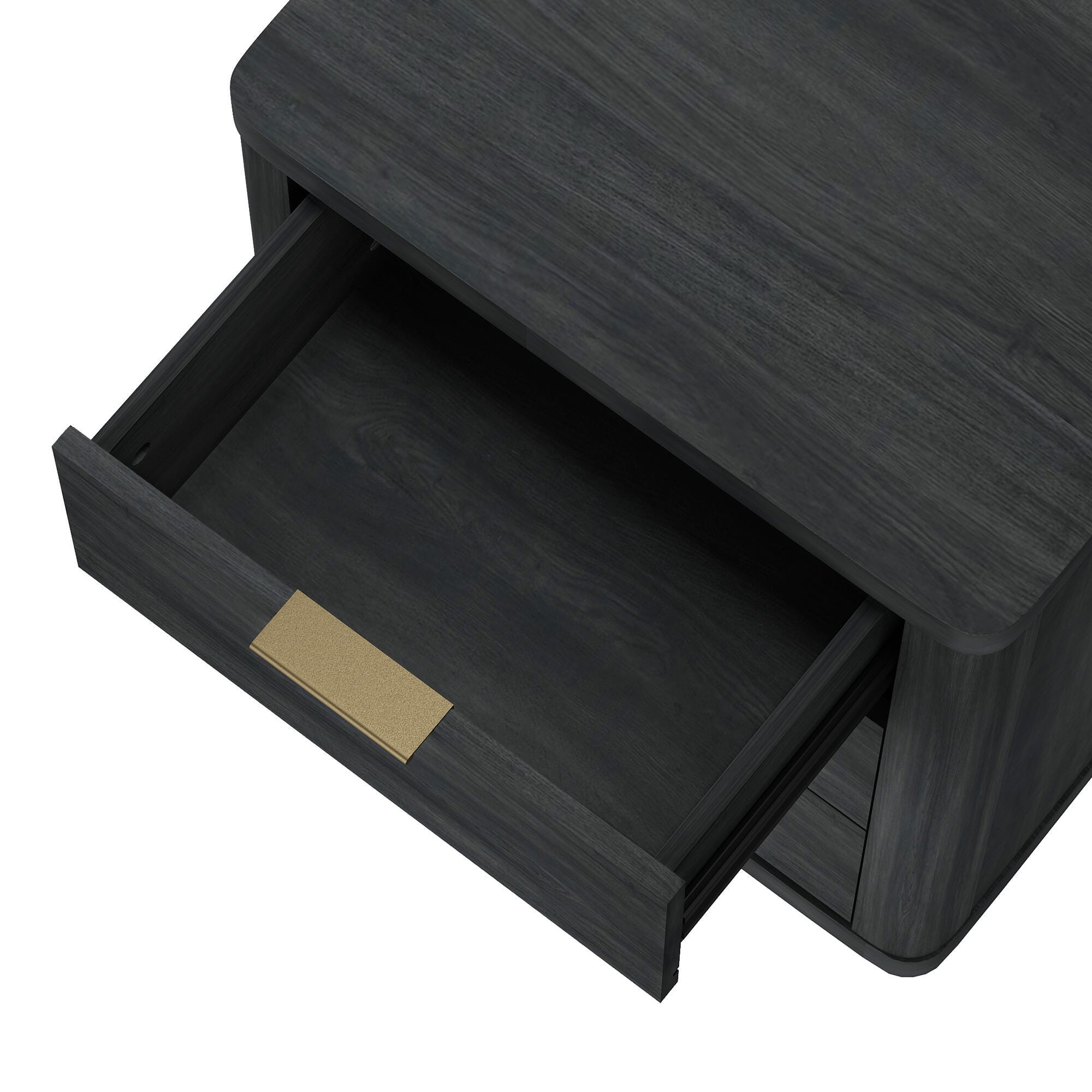Manhattan Comfort Evelyn 20" 3 Drawer Nightstand, Gray, large