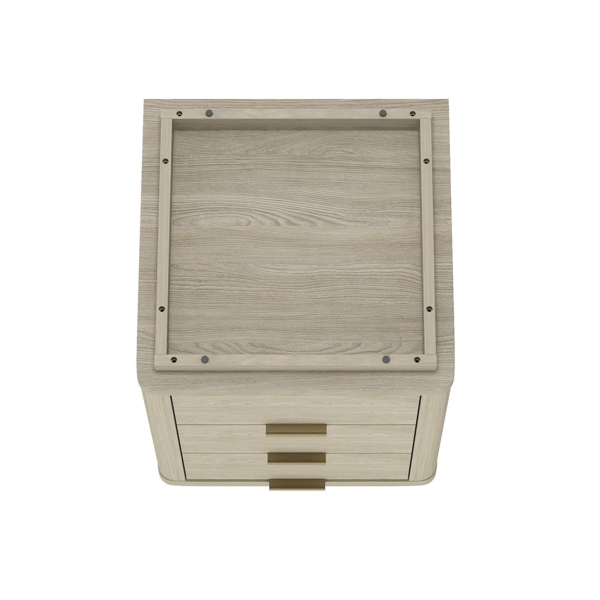 Manhattan Comfort Evelyn 20" 3 Drawer Nightstand, Natural, large