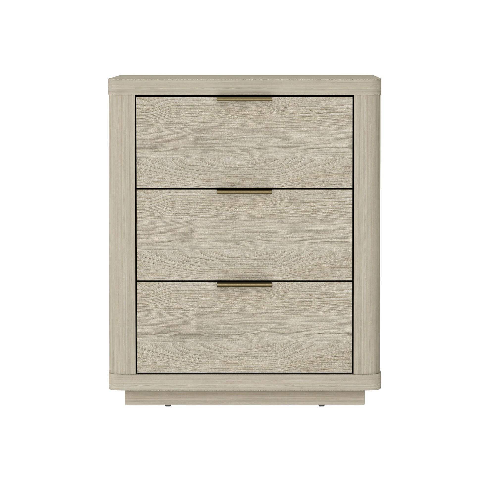 Manhattan Comfort Evelyn 20" 3 Drawer Nightstand, Natural, large