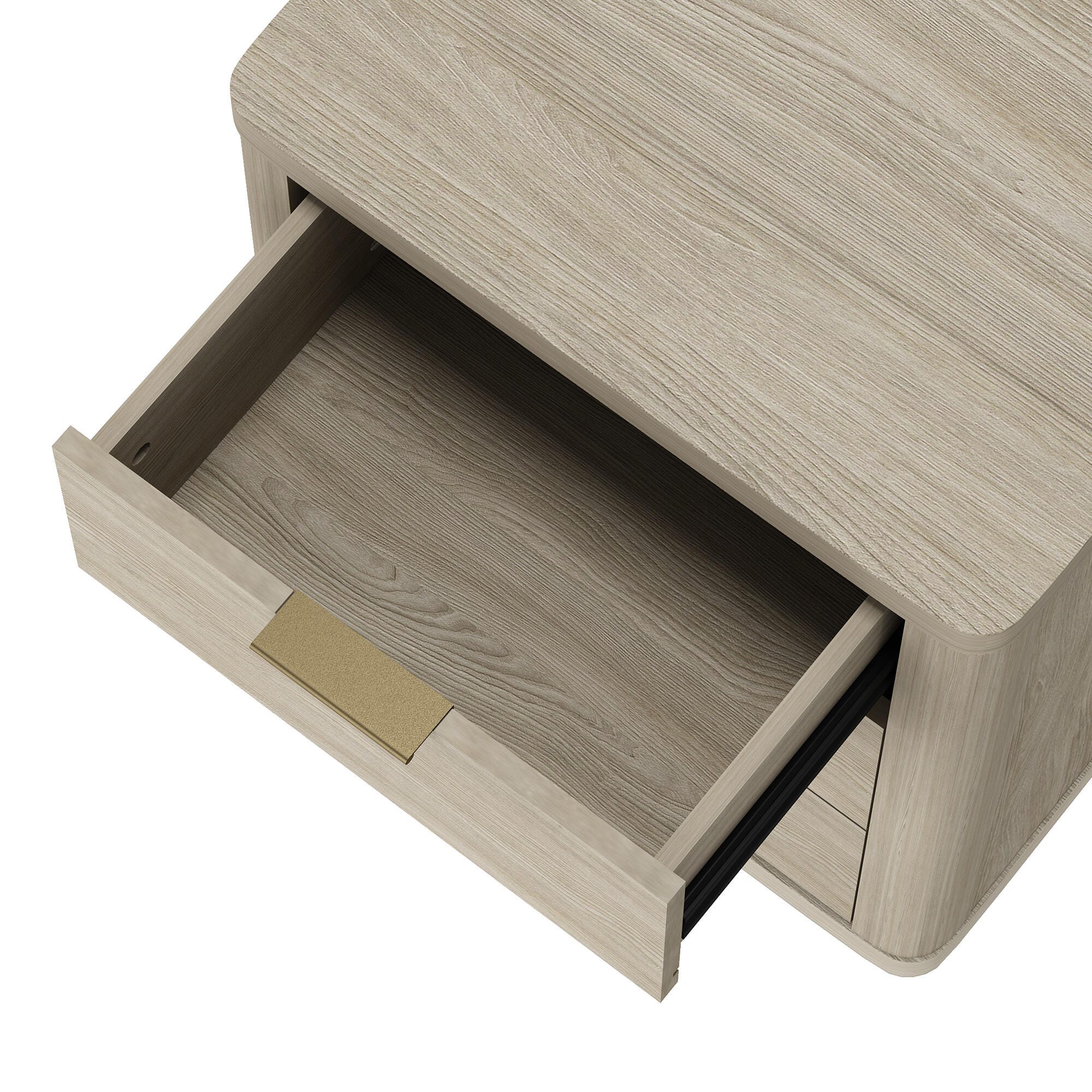 Manhattan Comfort Evelyn 20" 3 Drawer Nightstand, Natural, large