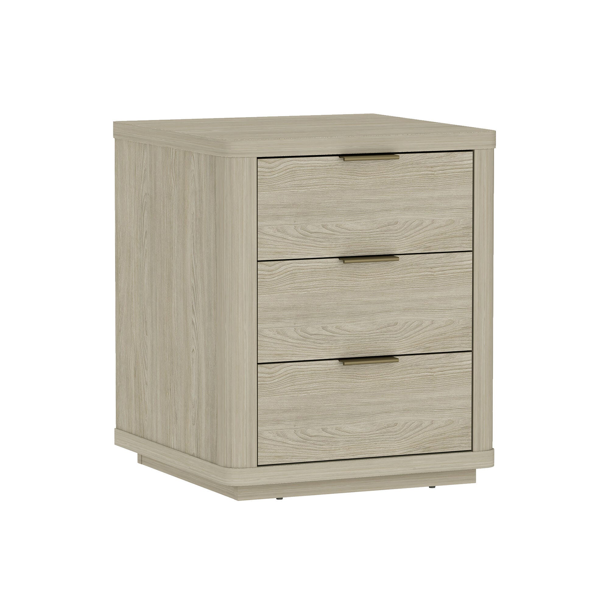 Manhattan Comfort Evelyn 20" 3 Drawer Nightstand, Natural, large